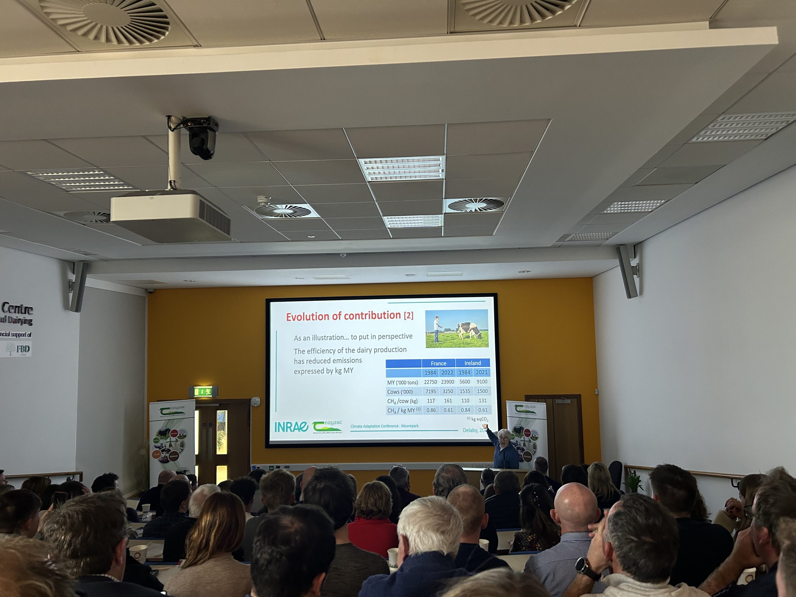Luc Delaby talking at the Grassland Climate Adaptation Conference