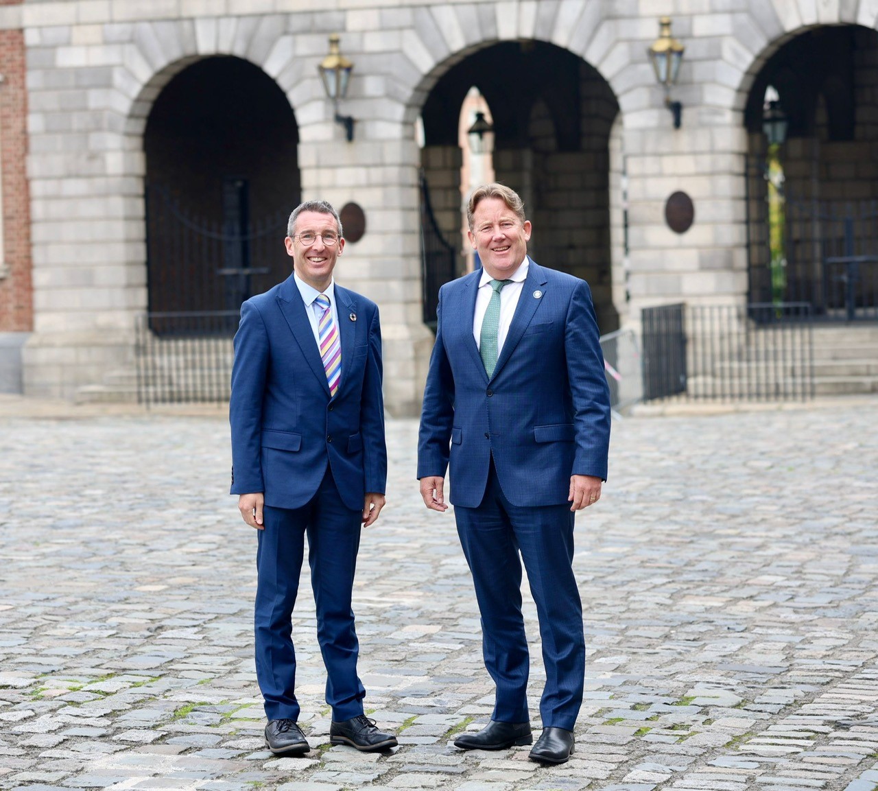 Northern Ireland Agriculture, Environment and Rural Affairs Minister Andrew Muir is pictured with Minister for Housing, Local Government and Heritage, Darragh O’Brien