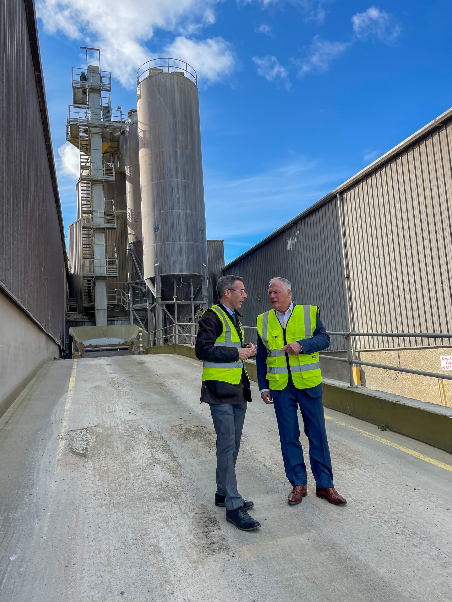 DAERA Minister Andrew Muir with Wilbert Moore managing director of Moore Concrete