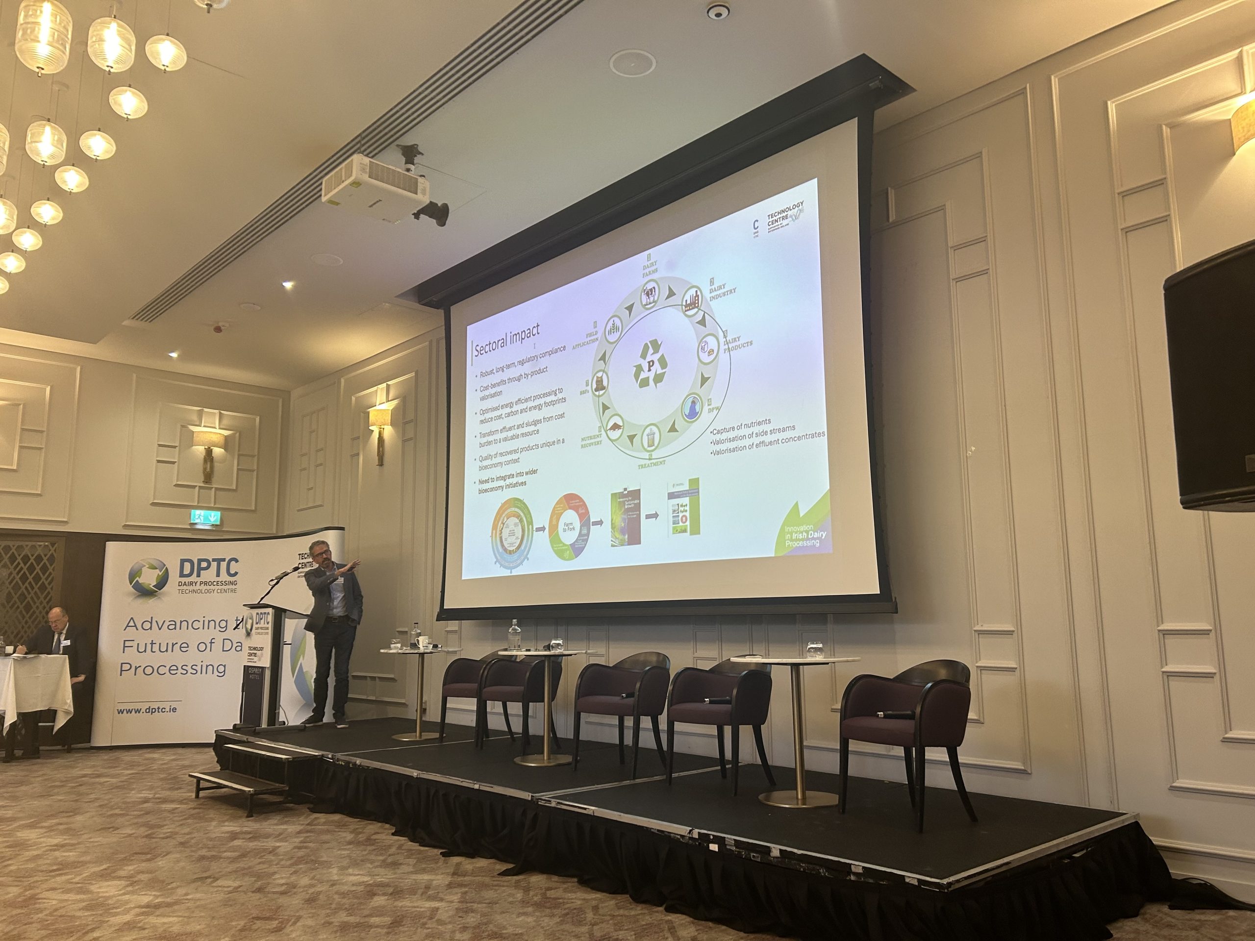 Prof. Vincent O'Flaherty talking at the event