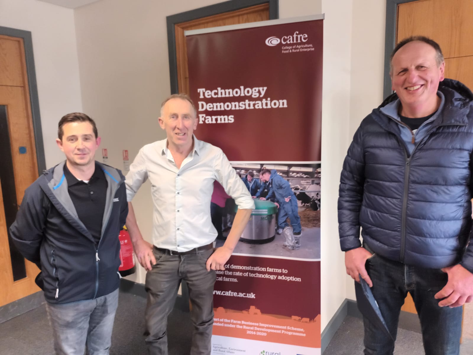 Beef technology demonstration farmers, Stephen Maguire, John Milligan and Brian Cromie who will host more visits from farmers in the year ahead.