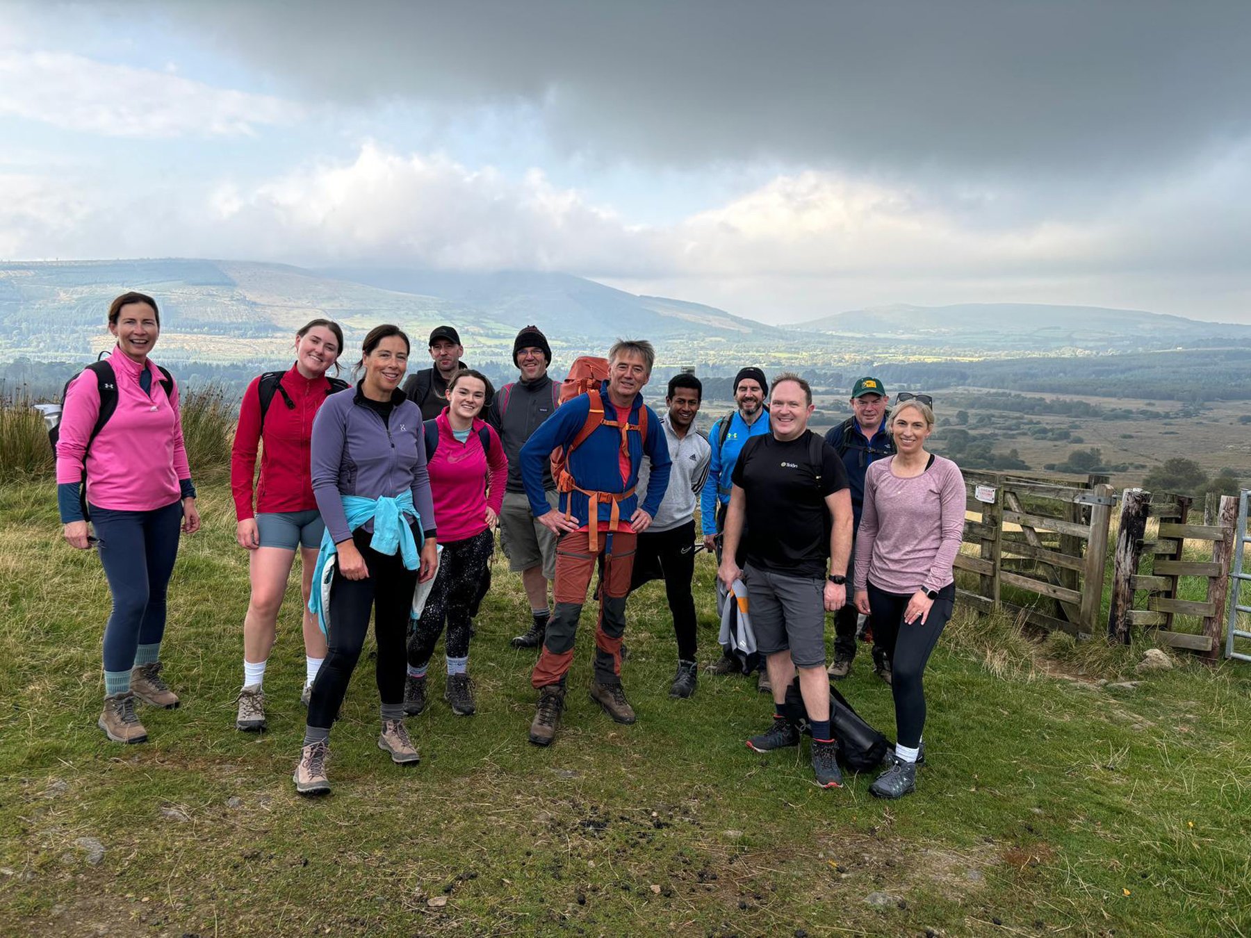 Members of the Tirlán Mountain Challenge team that took part in the final training climb before the imminent challenge. The group climbed at Lugnaquilla in the Wicklow Mountains