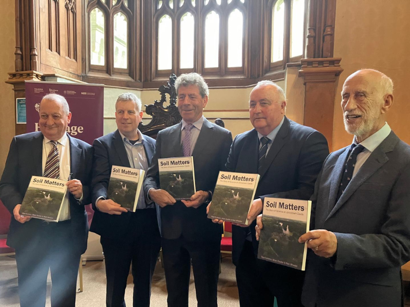 The authors and researchers join Teagasc chair, Liam Herlihy at today's launch