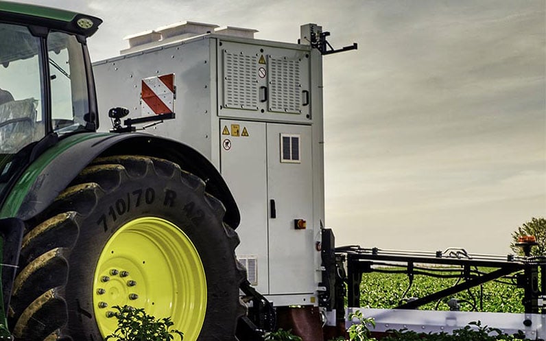 The weight of the generator mounted on the tractor is said to be considerable