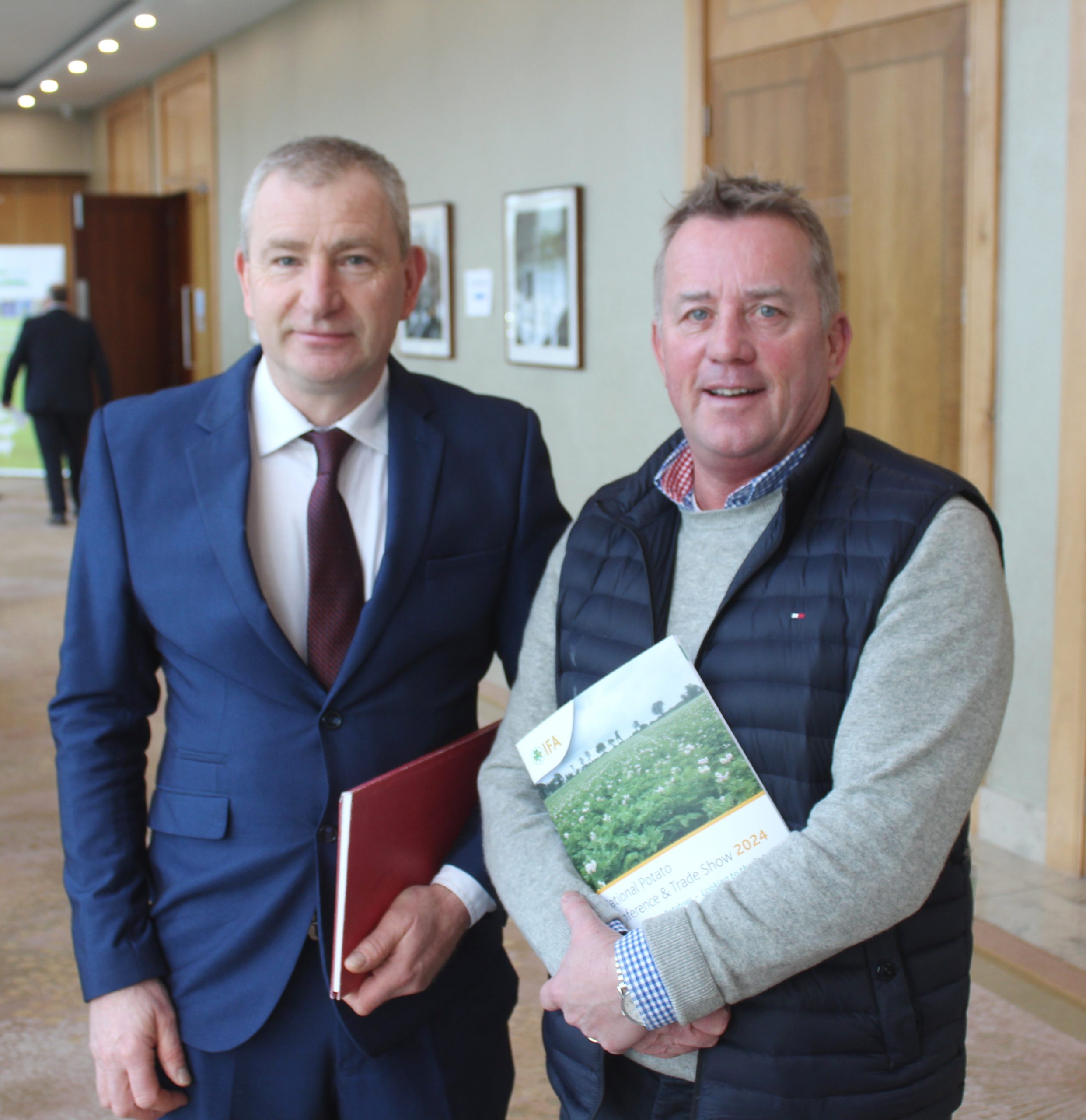 Attending the 2024 National Potato Conference: Sean Ryan (left), chair IFA National Potato Committee and Padraig Burke, Novokem, Kilkenny