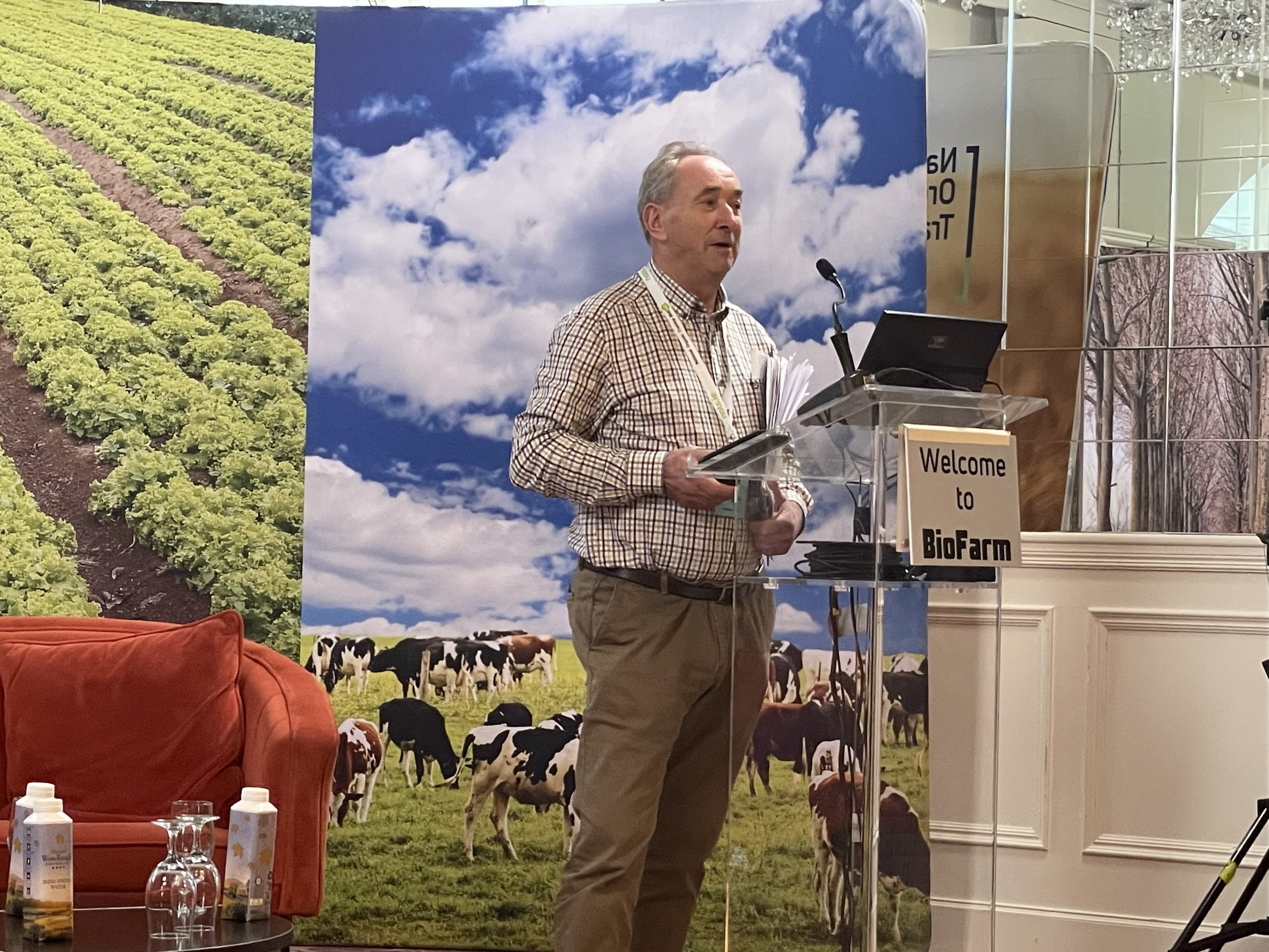John Hogan, agronomist and horticultural consultant, speaking at BioFarm