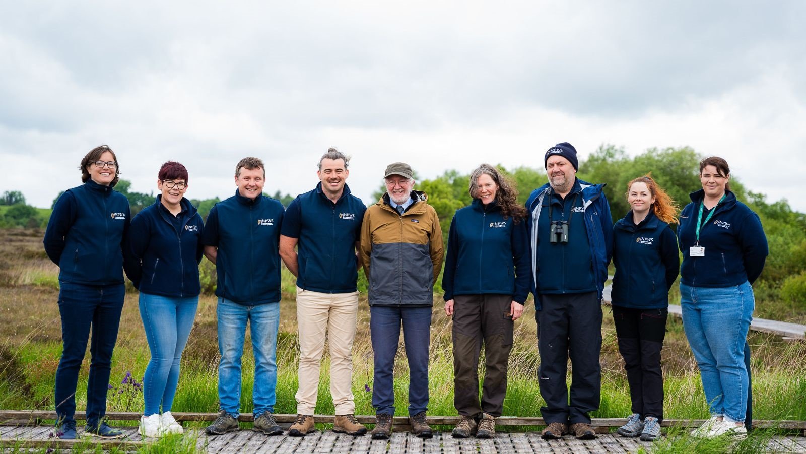 (L-R) Sharon Carroll, Aoife Greene, Noel Bulger, Killian Kirwan, Minister for Nature, Heritage and Electoral Reform, Malcolm Noonan, Alison Delaney, Colm Malone, Janine Quinn, and Zarah Finn.