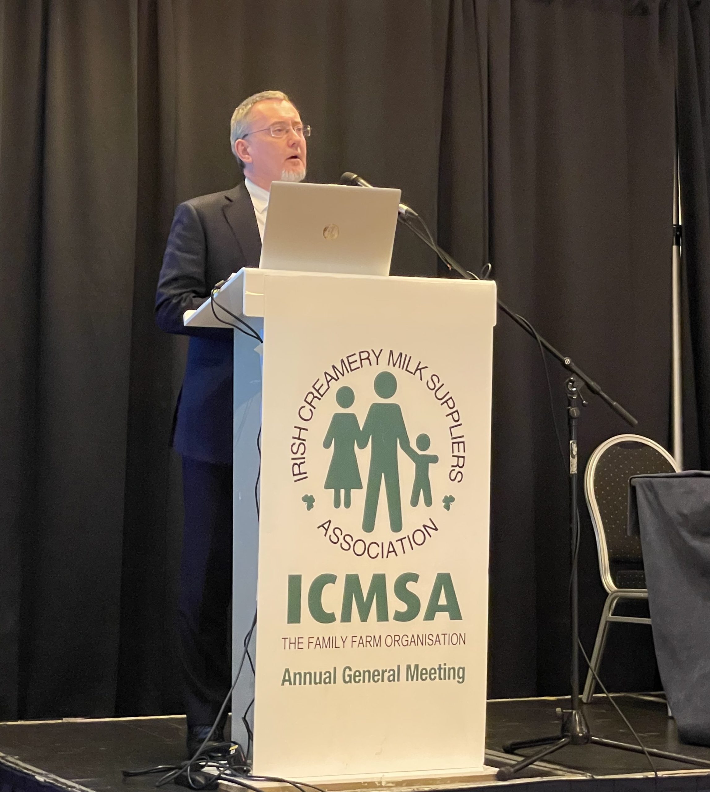 Jim O'Toole, Bord Bia speaking at the ICMSA AGM