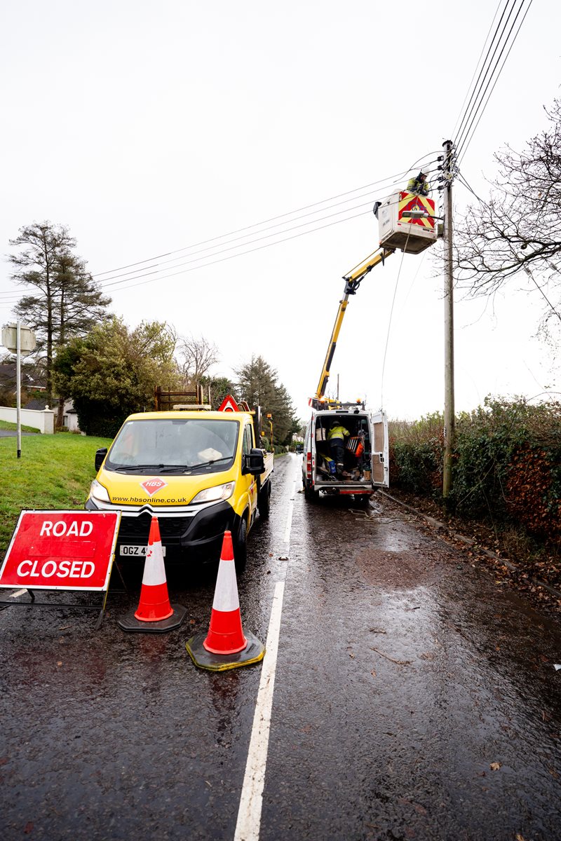 Crews repairing damage in Northern Ireland. Source: Northern Ireland Electricity Networks (NIE Networks)