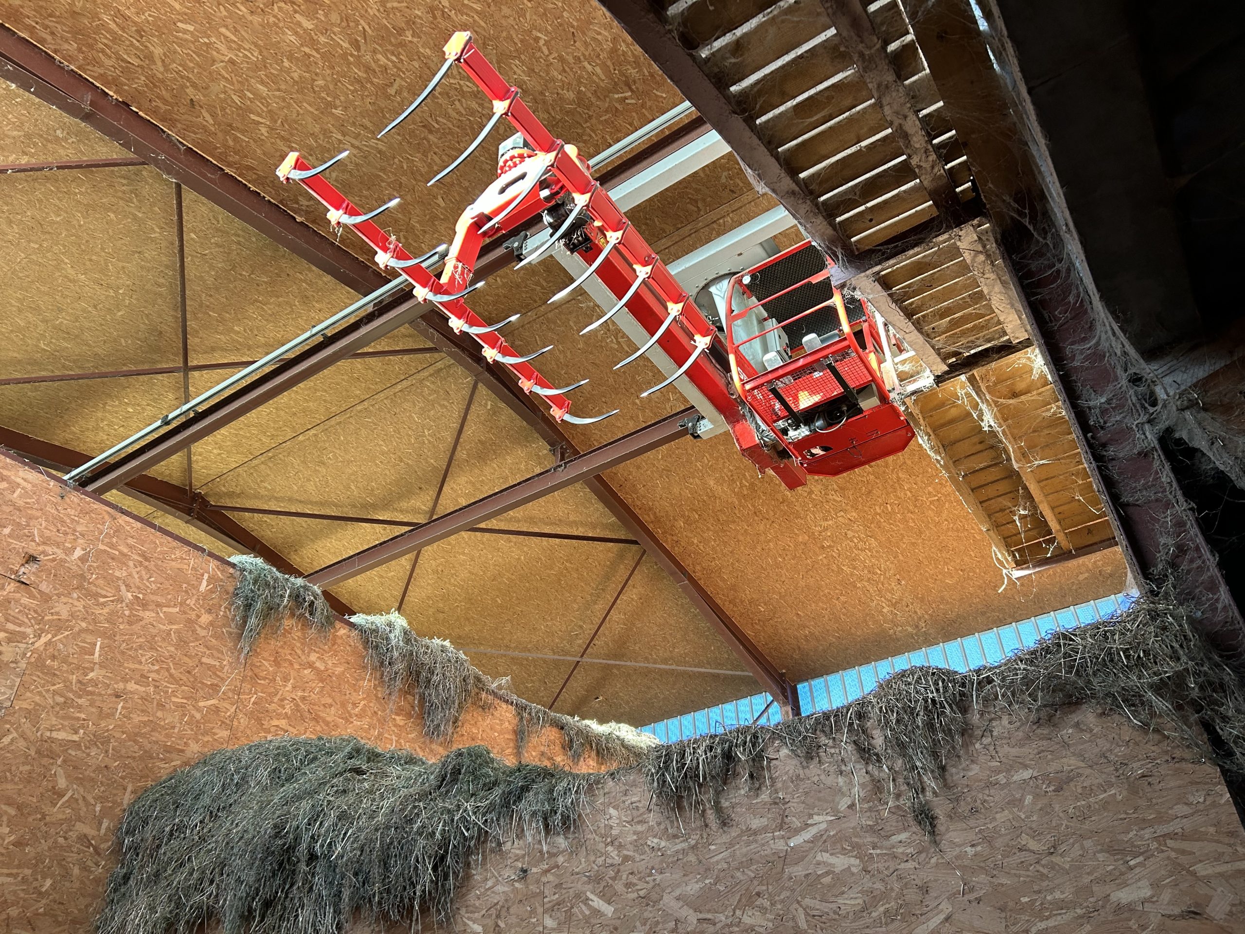 The hay crane on the farm