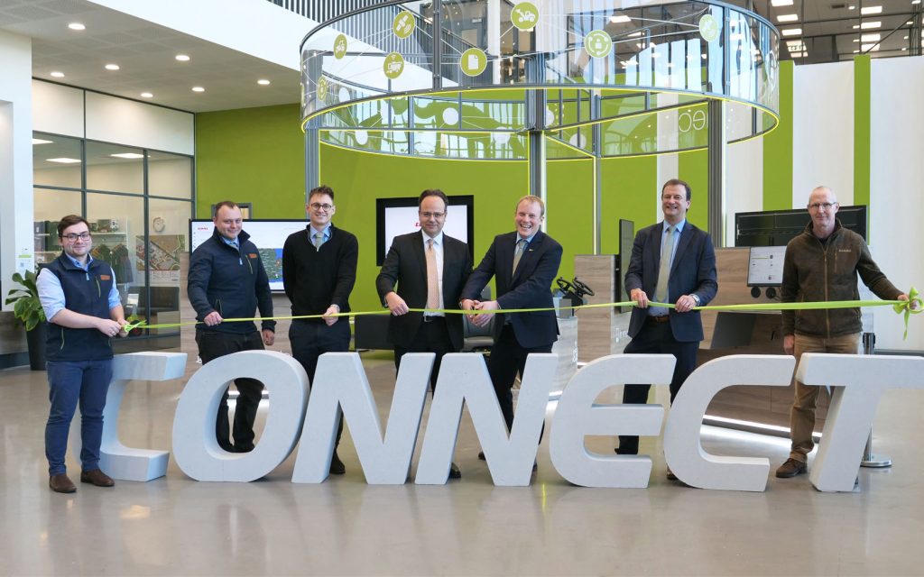 The digital team with Christian Radons (centre) opening the new facility at the Claas HQ in Saxham
