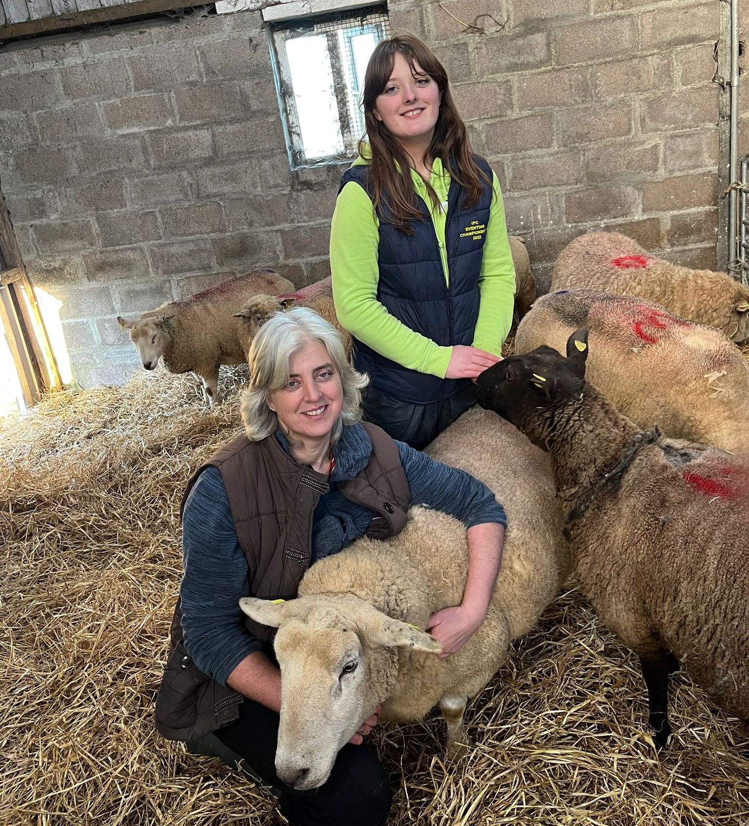 Lilian and her daughter, Samantha with Shauna the sheep