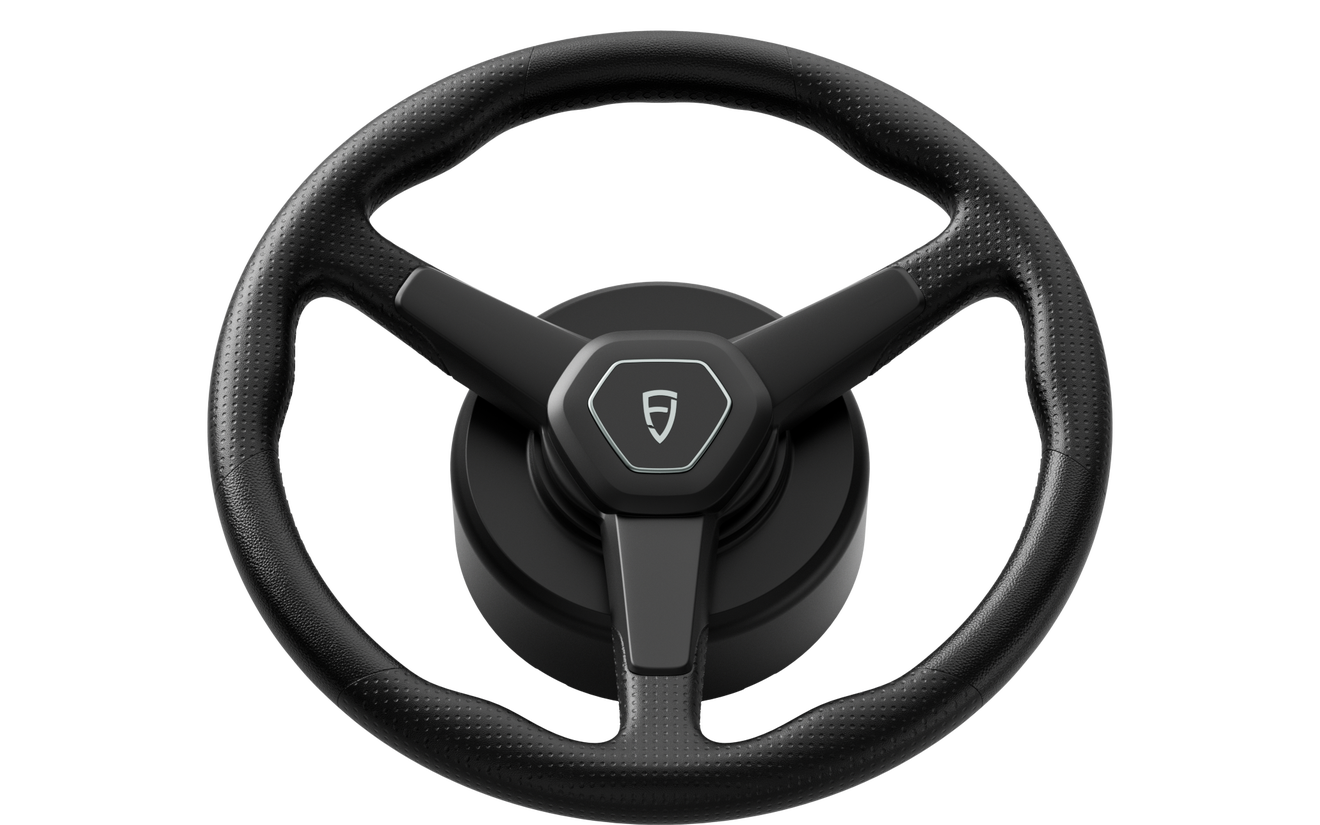 A leather-covered steering wheel is included in the AT2Max package