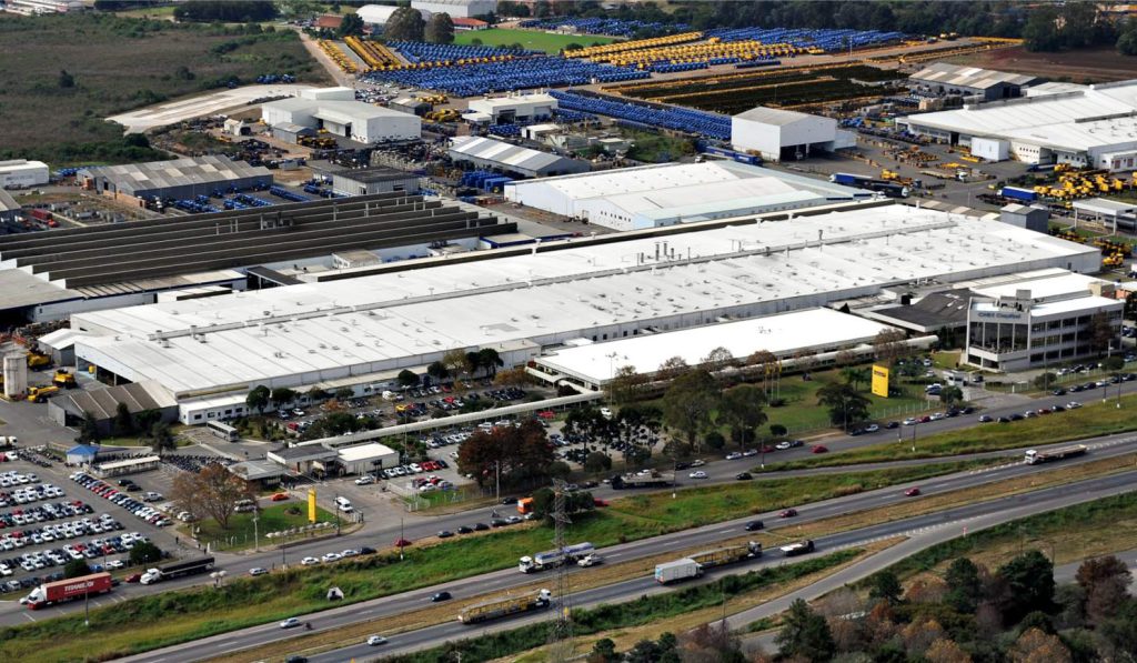 The Case New Holland factory at Curitaba produces both tractors and combines