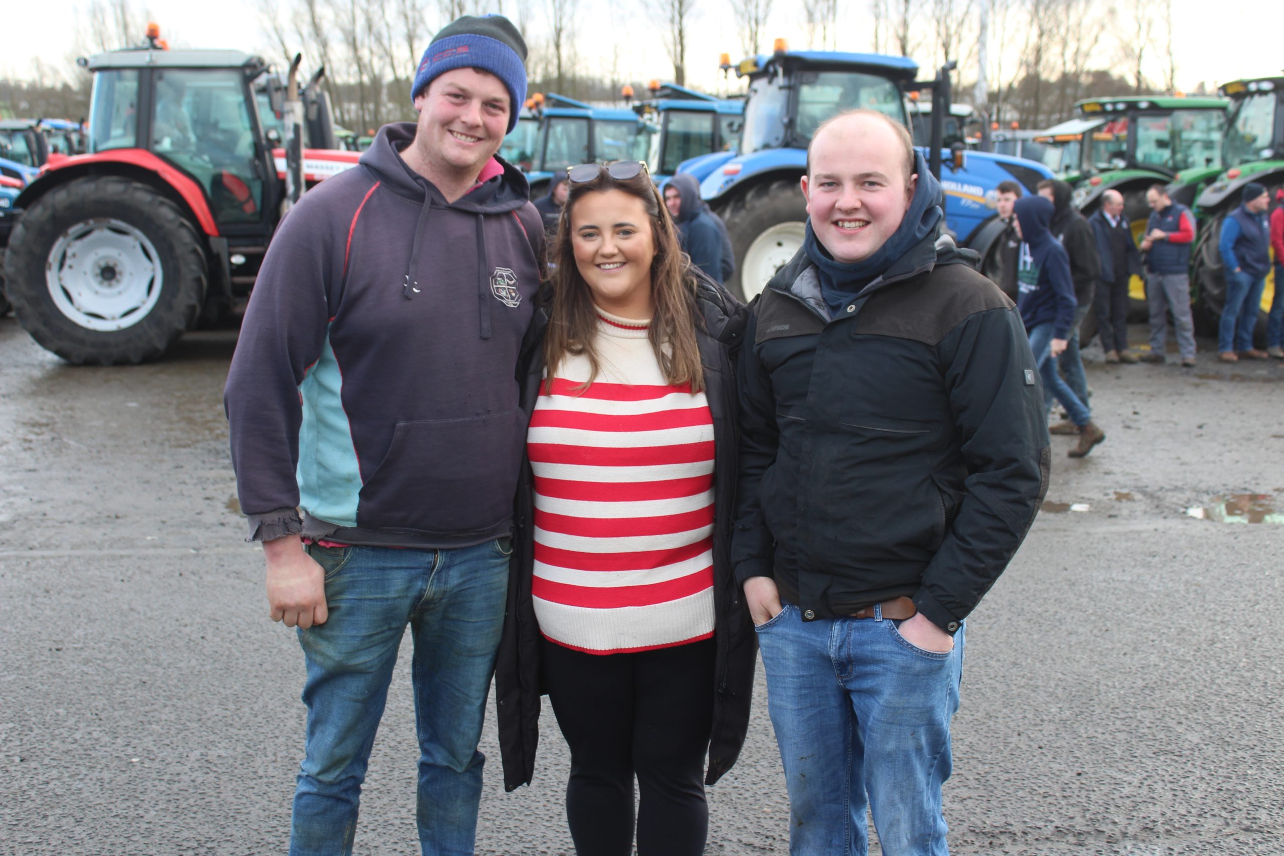 Attending the Ballymena rally, l to r: John Coulter, Antrim; Lauren McKinstry, Ballynure and David Jamison, Ballymoney