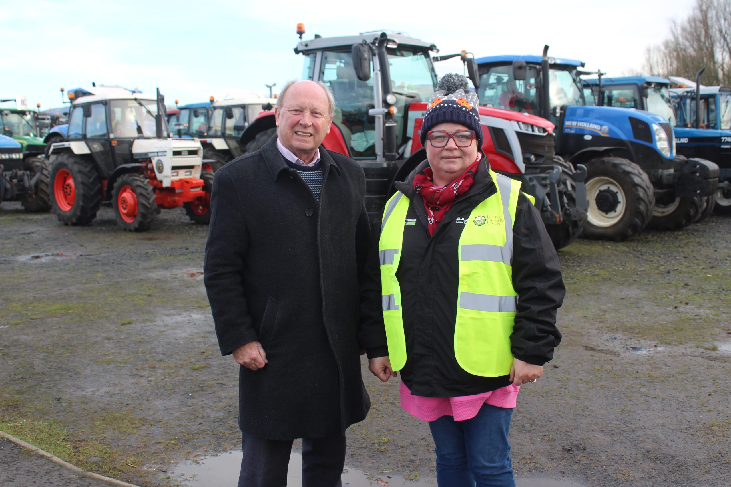 Chatting at the Ballymena protest: Jim Allister MP and Jennifer Dunlop from Glenarm