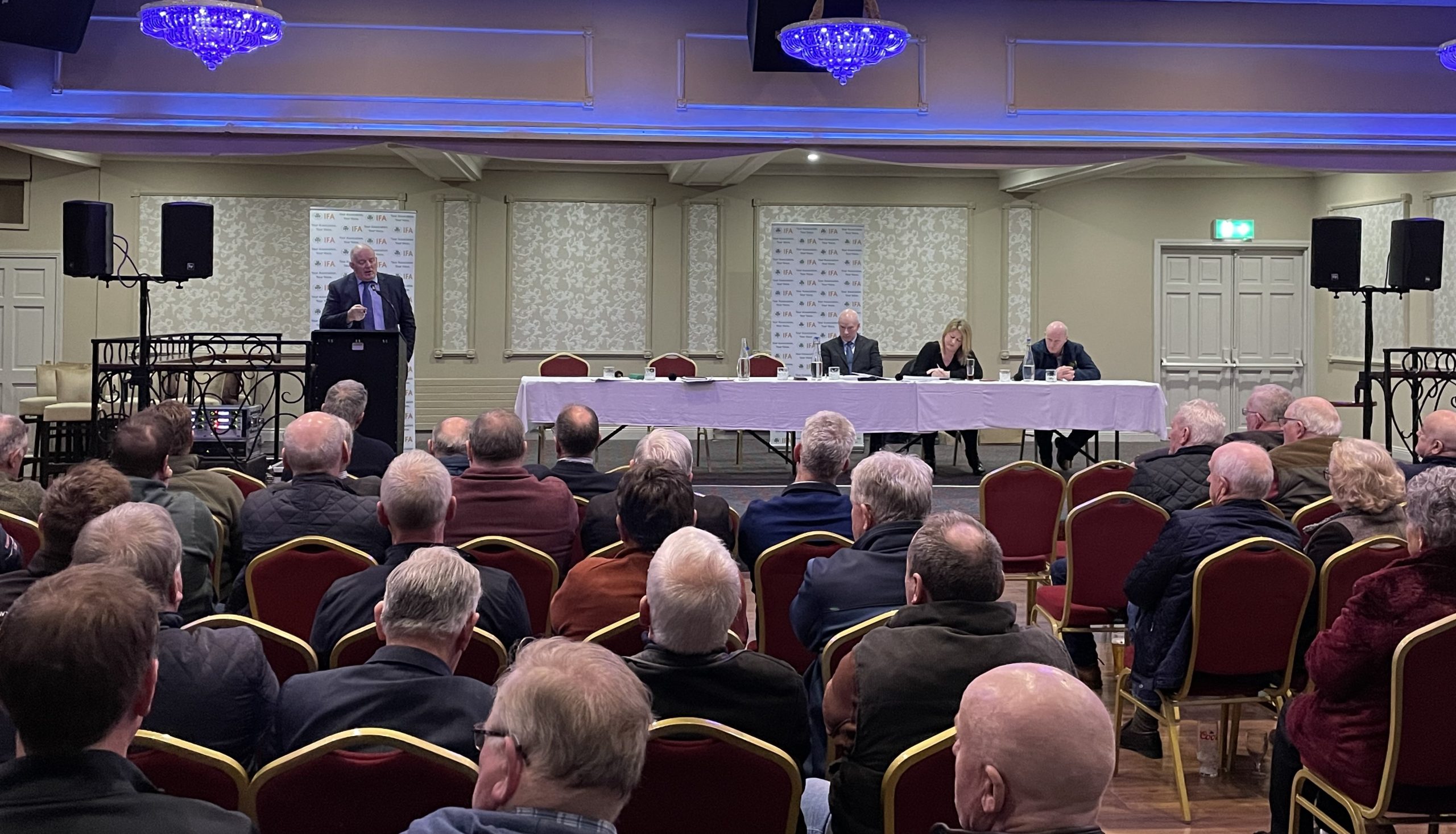 IFA president Francie Gorman speaking at the meeting