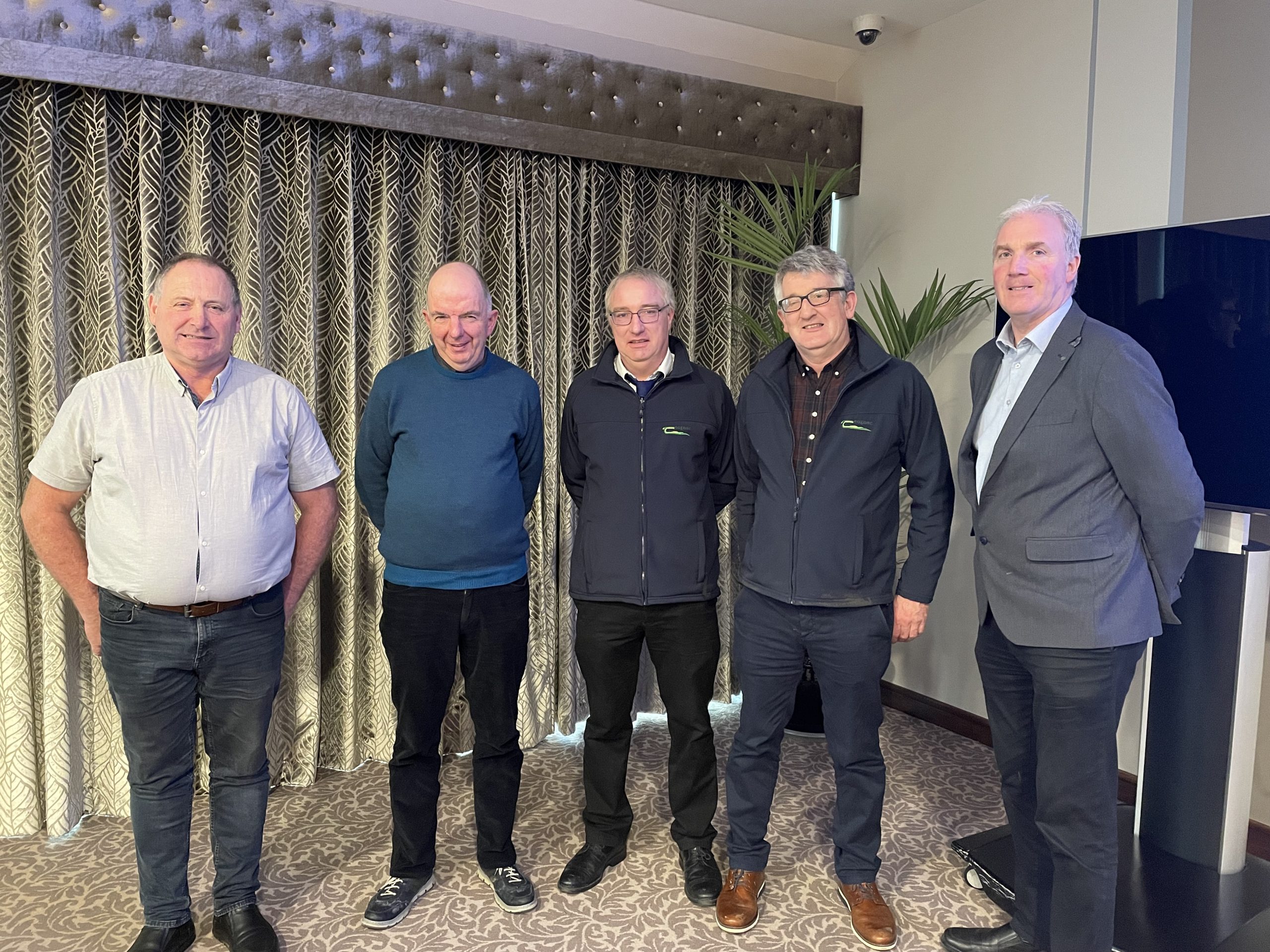 (L-R) Dinny Galvin farmer, John Dalton NEWKD, Jimmy Lyons Teagasc, David Trant Teagasc and Barry Caslin Teagasc