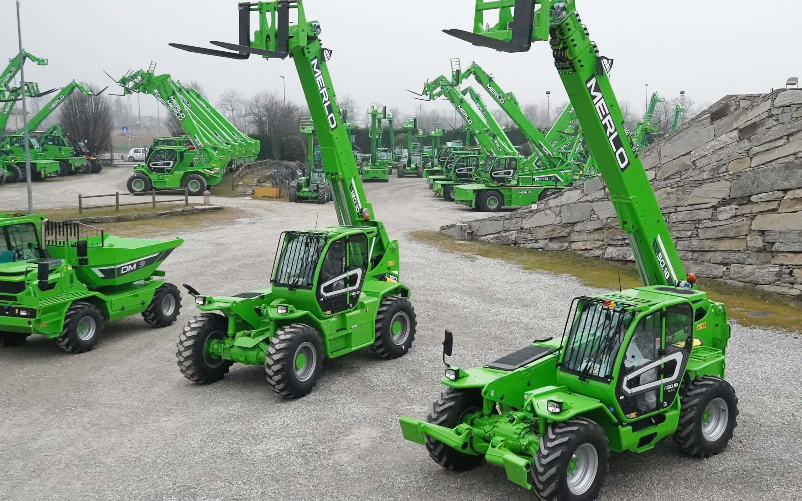 The finished product. Merlo Telehandlers in the demonstration area