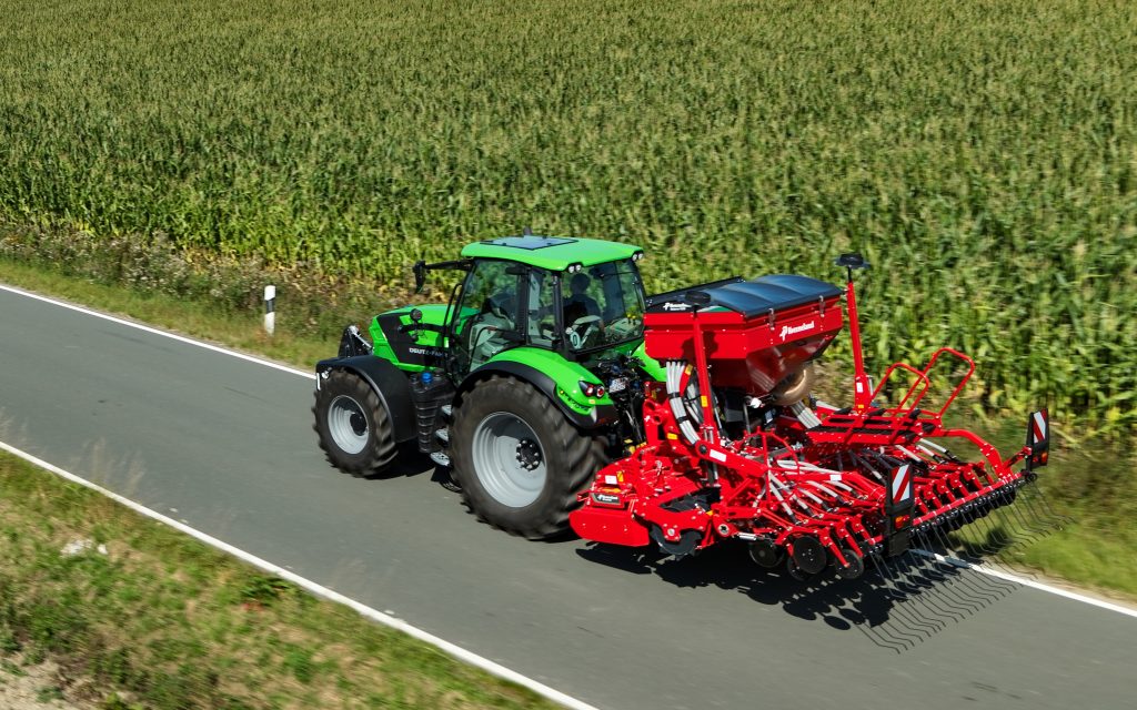 The design of the drill allows it to be carried by smaller tractors