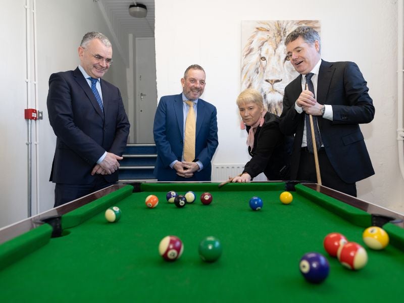 L-R: Minister Calleary, Minister of State, Jerry Buttimer, Evanne Kilmurray of Inner City Enterprise, and Minister Paschal Donohoe