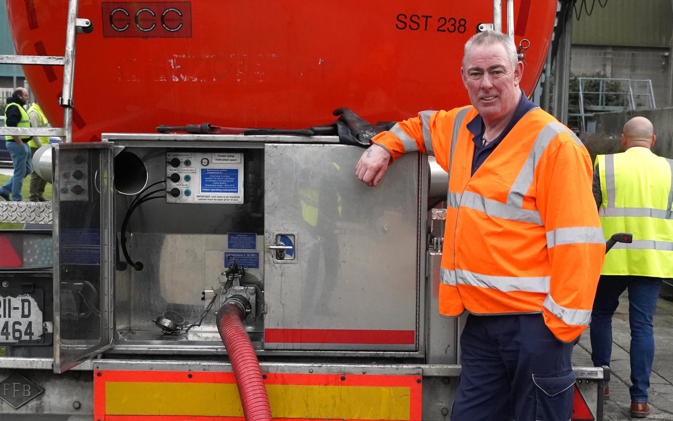 Driver Alan Priestly is impressed with the ease of filling and discharging his tanker