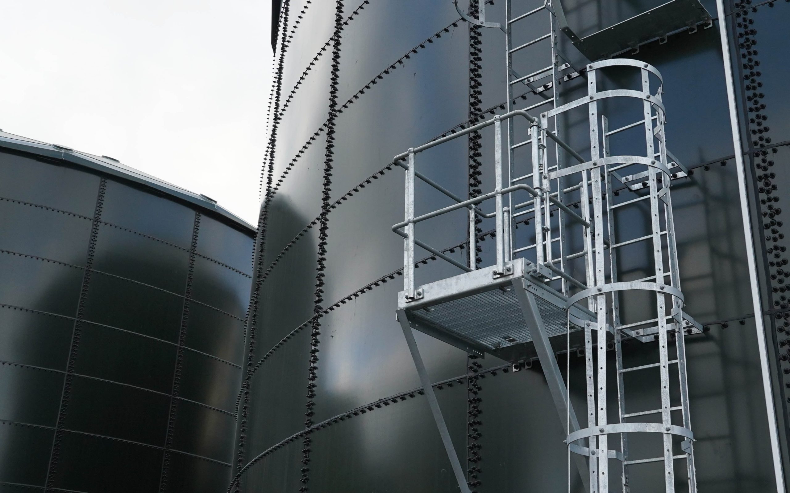 The new tanks are polyester coated steel and are designed to last until 2075