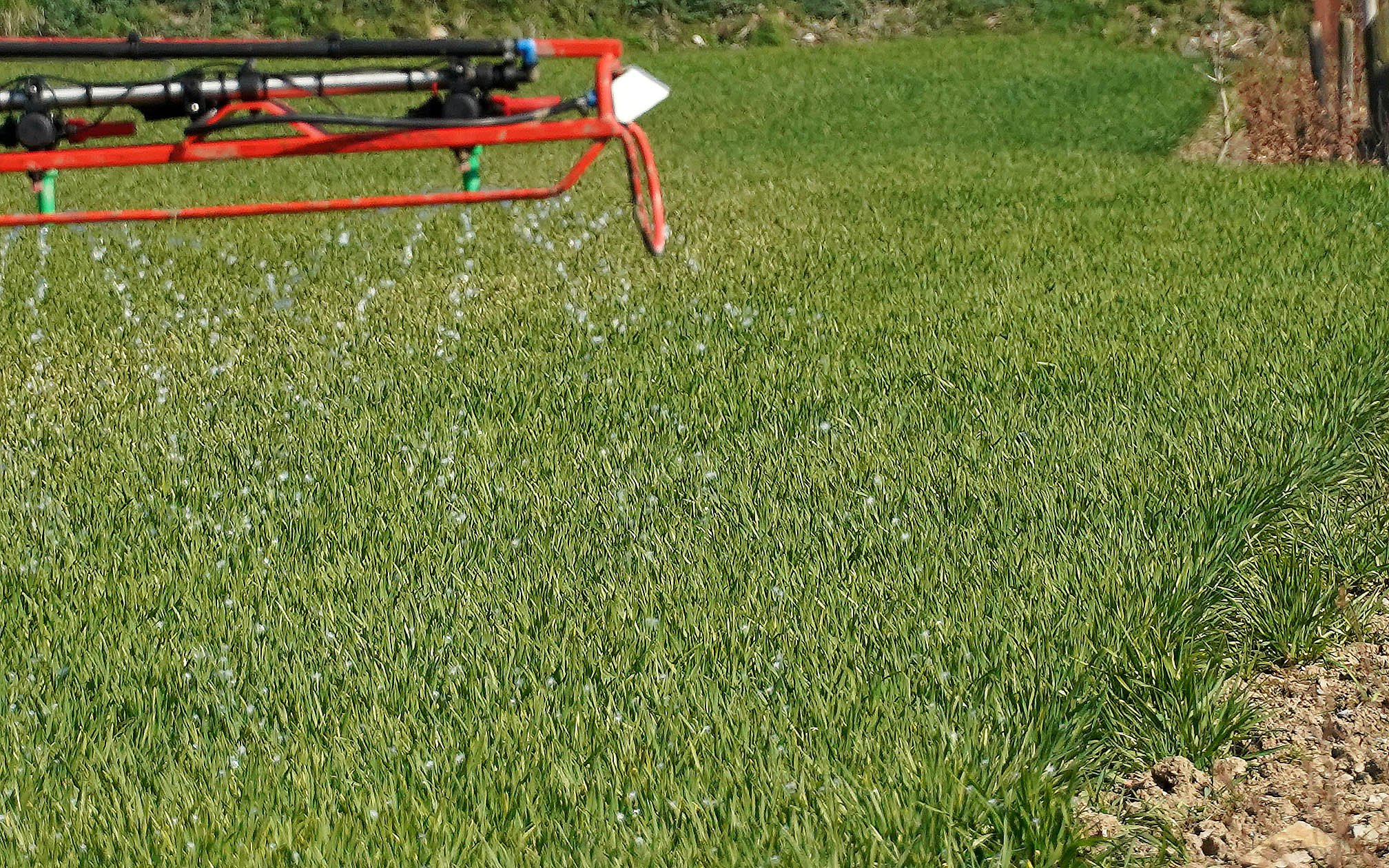 Delivering nutrients  to the edge of the crop and no further is often stated as the chief benefit of liquid fertiliser