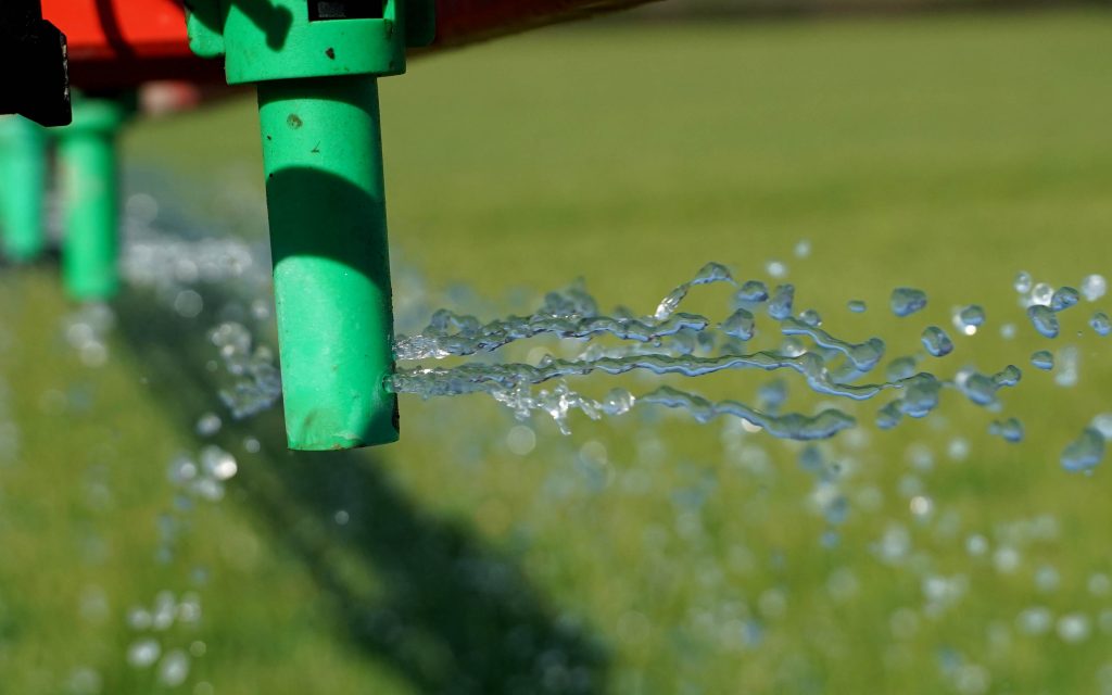 There is a wide selection of nozzles available, the Howards choose a version that provides an umbrella shaped cone of liquid