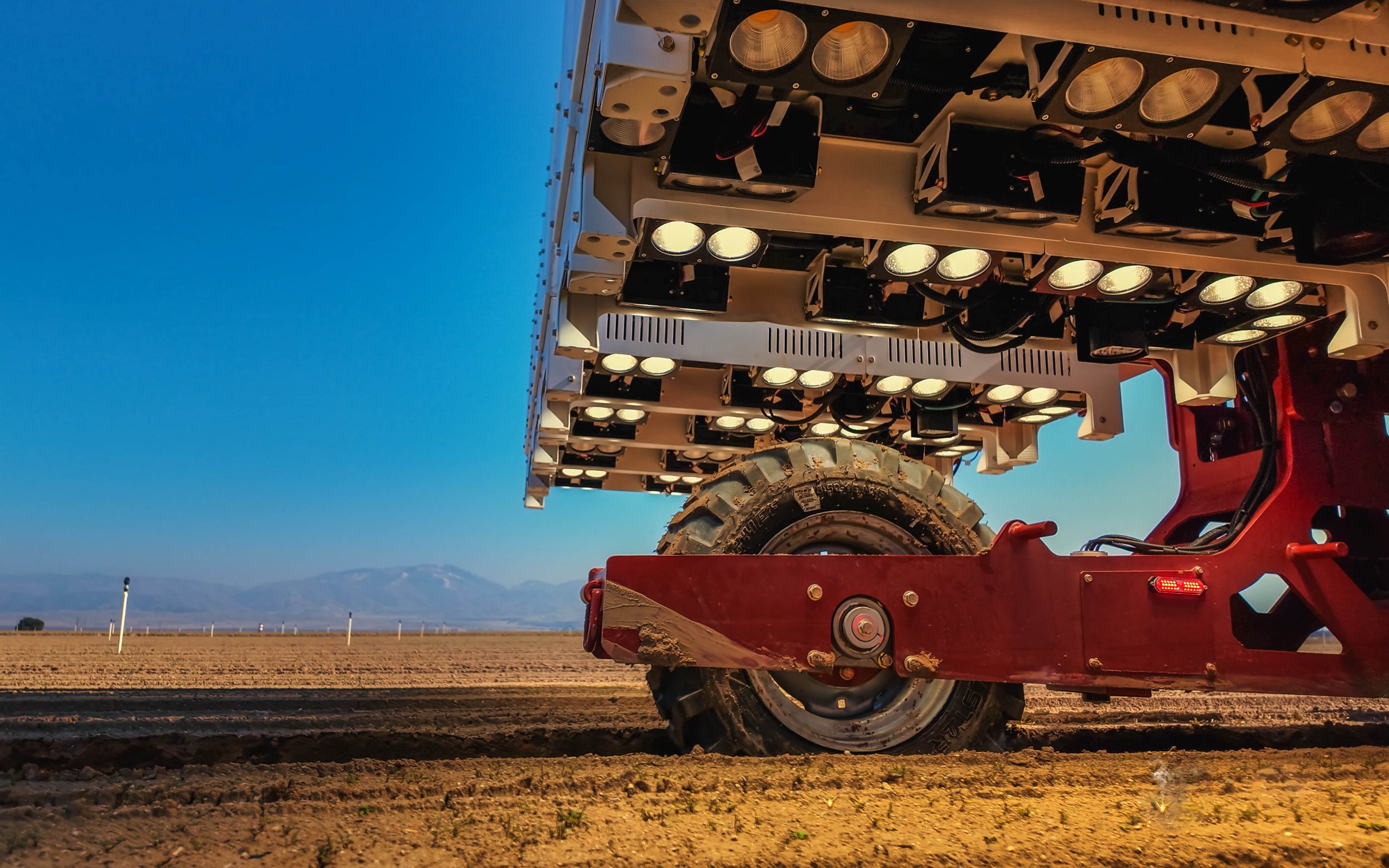 Illumination of the seed bed allows operation throughout the night
