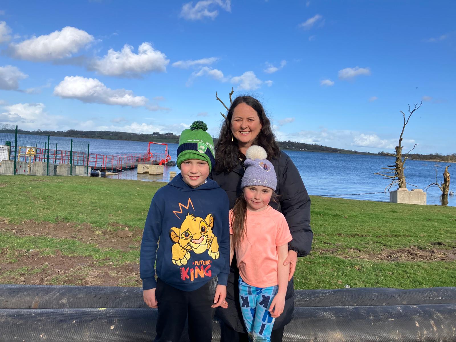 Landowner Fionnuala Mee McHugh, pictured on her farm with children James and Olivia McHugh