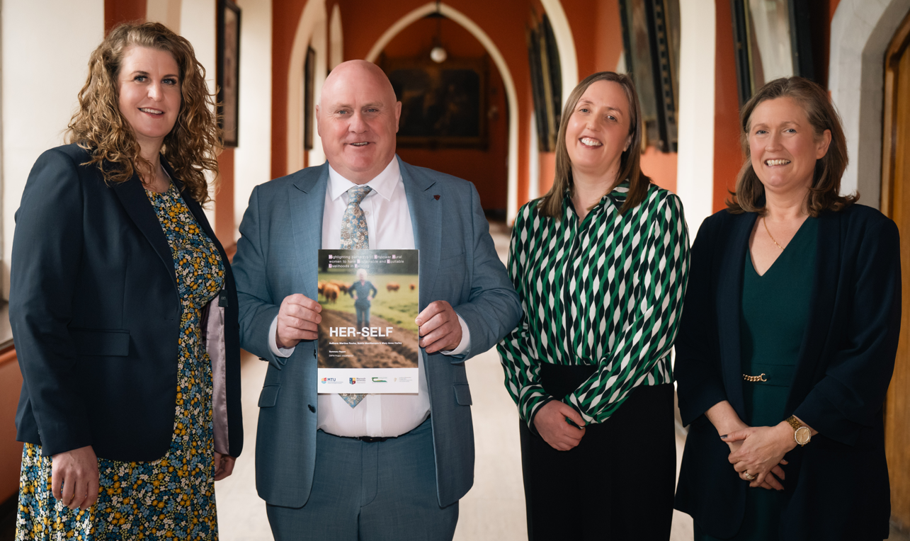 Maynooth University's Dr. Martina Roche, Minister of State, Noel Grealish, MU’s Dr. Nóirín MacNamara and Prof. Rachel Msetfi Source: Maynooth University  