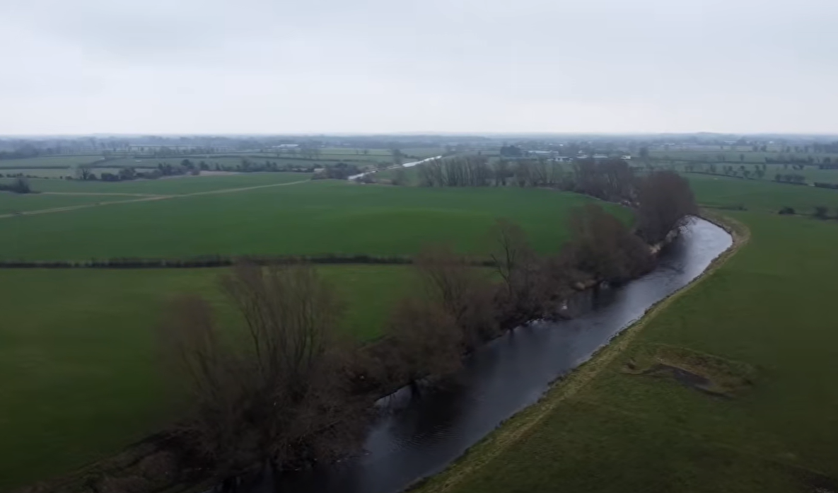 The river Boyne that runs through Eoin's land