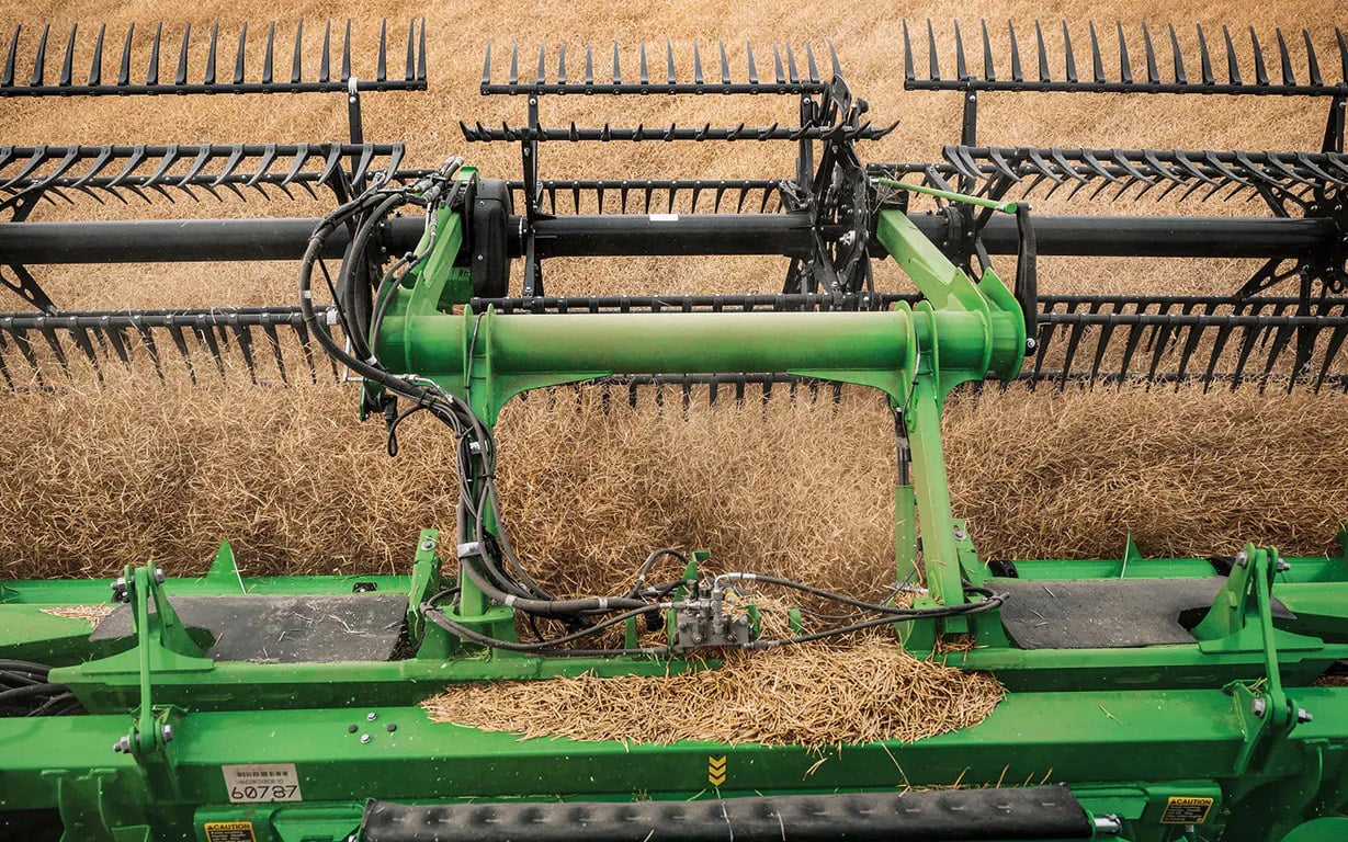 The new reel is said to have improved tines, although it appears to be fitted to a standard header in this shot