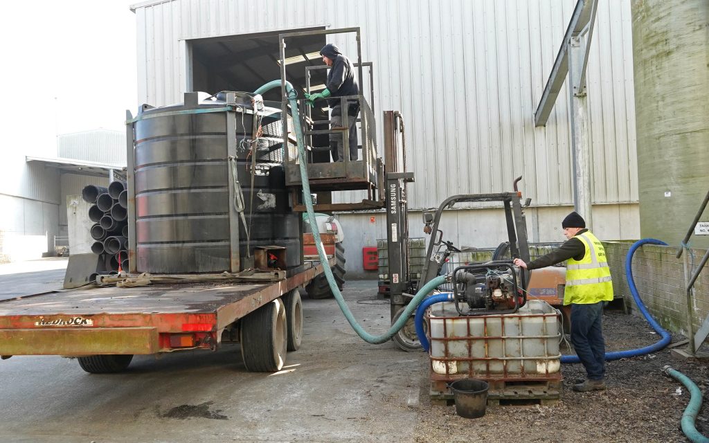 Deeside has four mobile bunded tanks which may be used to get the fertiliser back to the farm