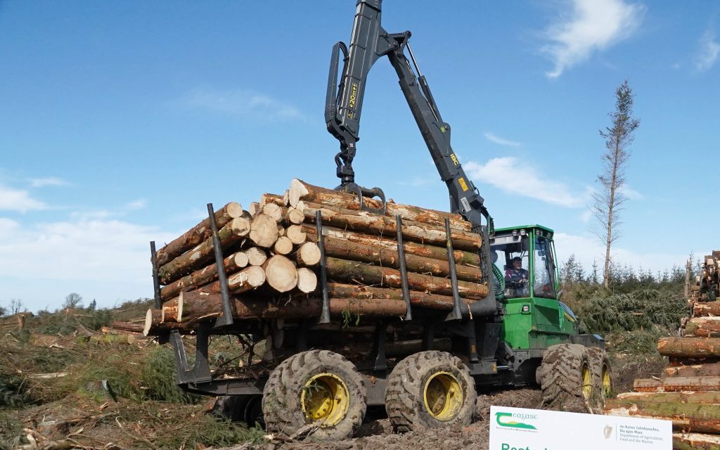Forwarding is not generally affected by whether the timber is blown or cut down