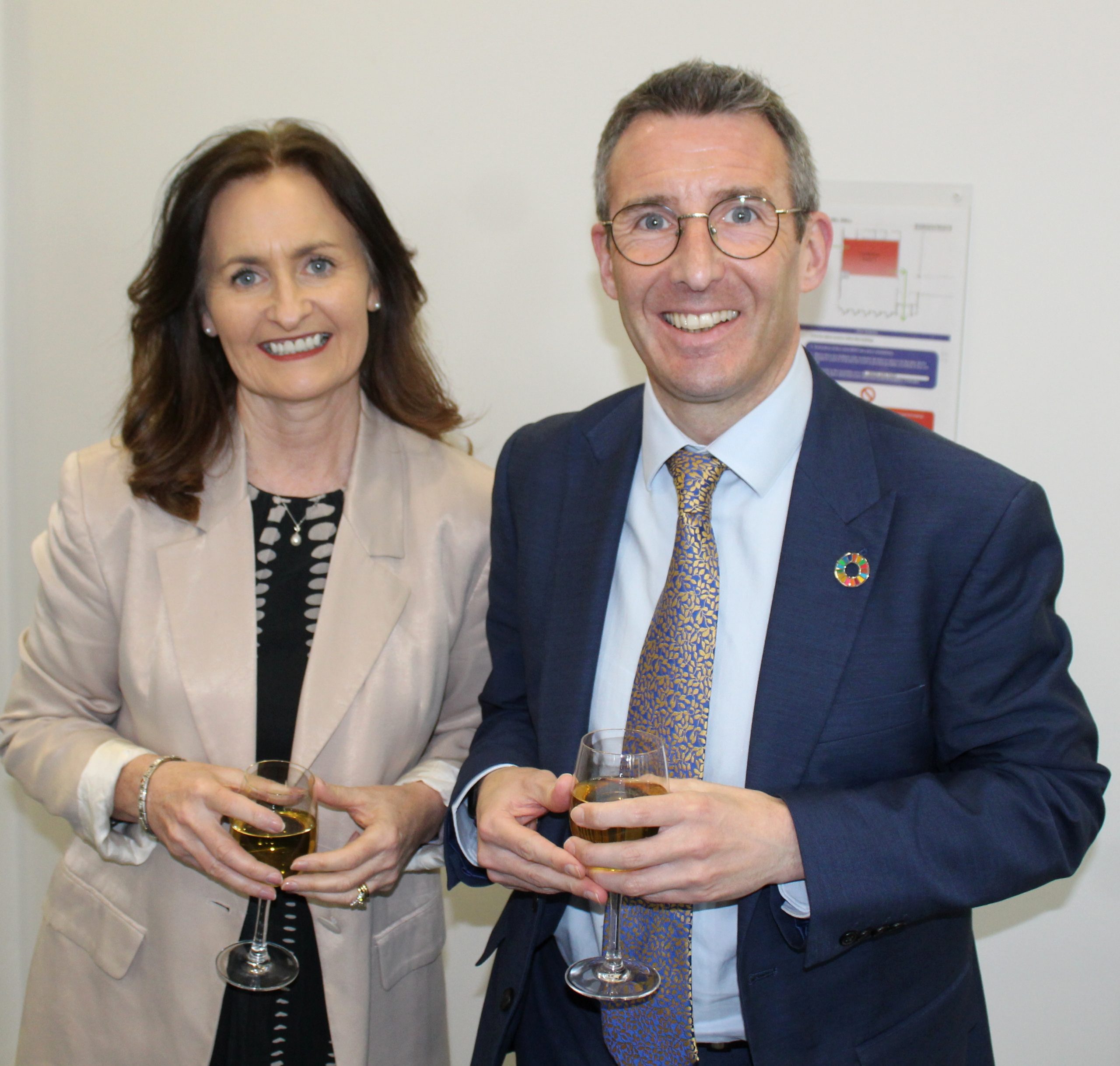 Attending the 2025 George Scott Robertson Memorial Lecture, DAERA minister, Andrew Muir and Tracey Teague, head of climate change, science and innovation at DAERA