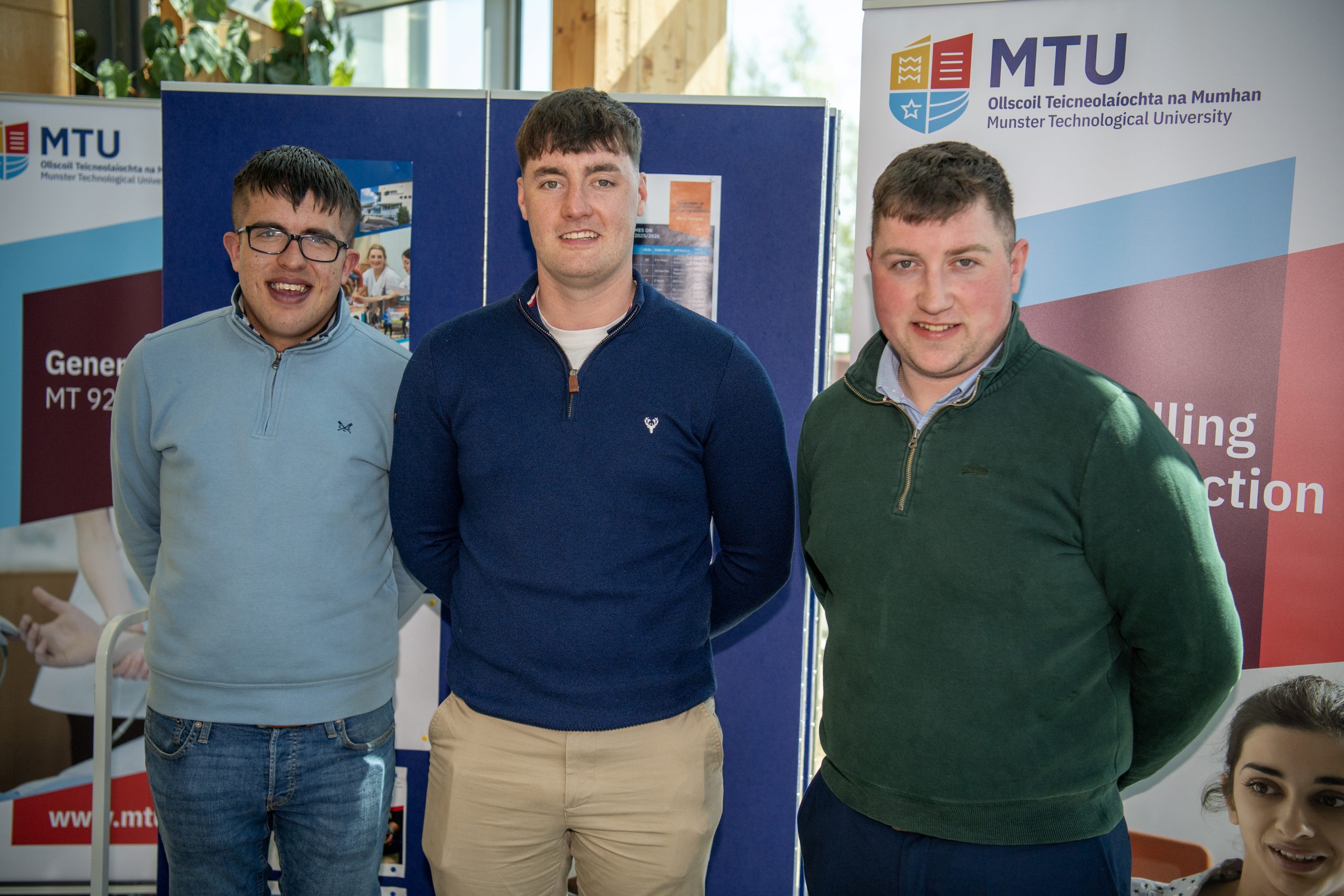 (L-R) MTU 4th year agricultural science students Tadhg Broderick, Dean Rusk and Darragh Waters Image: Domnick Walsh Eye Focus Ltd