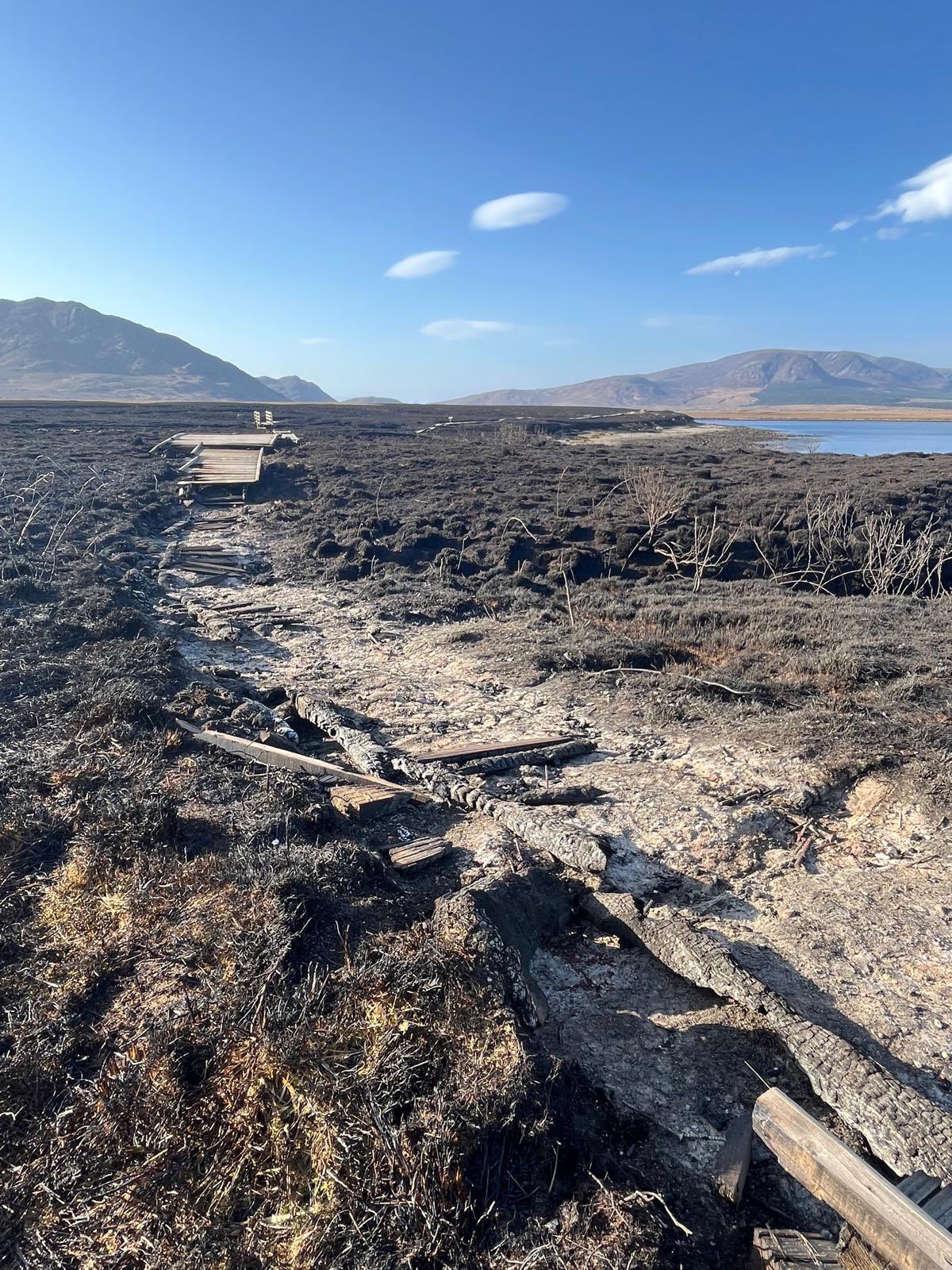 Fire damage at Wild Nephin National Park, Co. Mayo. Image source: Christopher O'Sullivan TD on X (formerly Twitter)