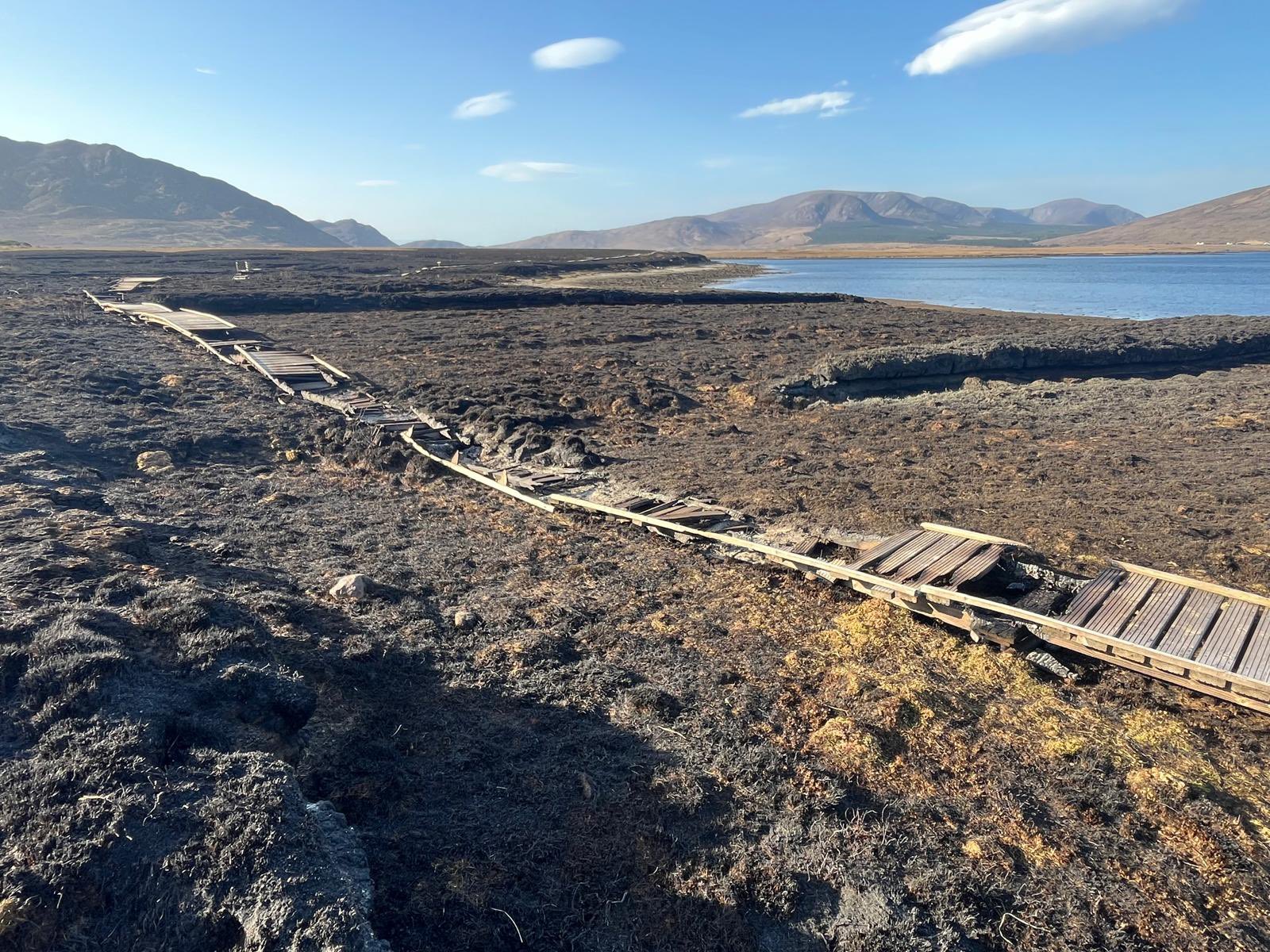 Damage to boardwalk at Wild Nephin National Park, Co. Mayo. Image source: Christopher O'Sullivan TD on X (formerly Twitter)