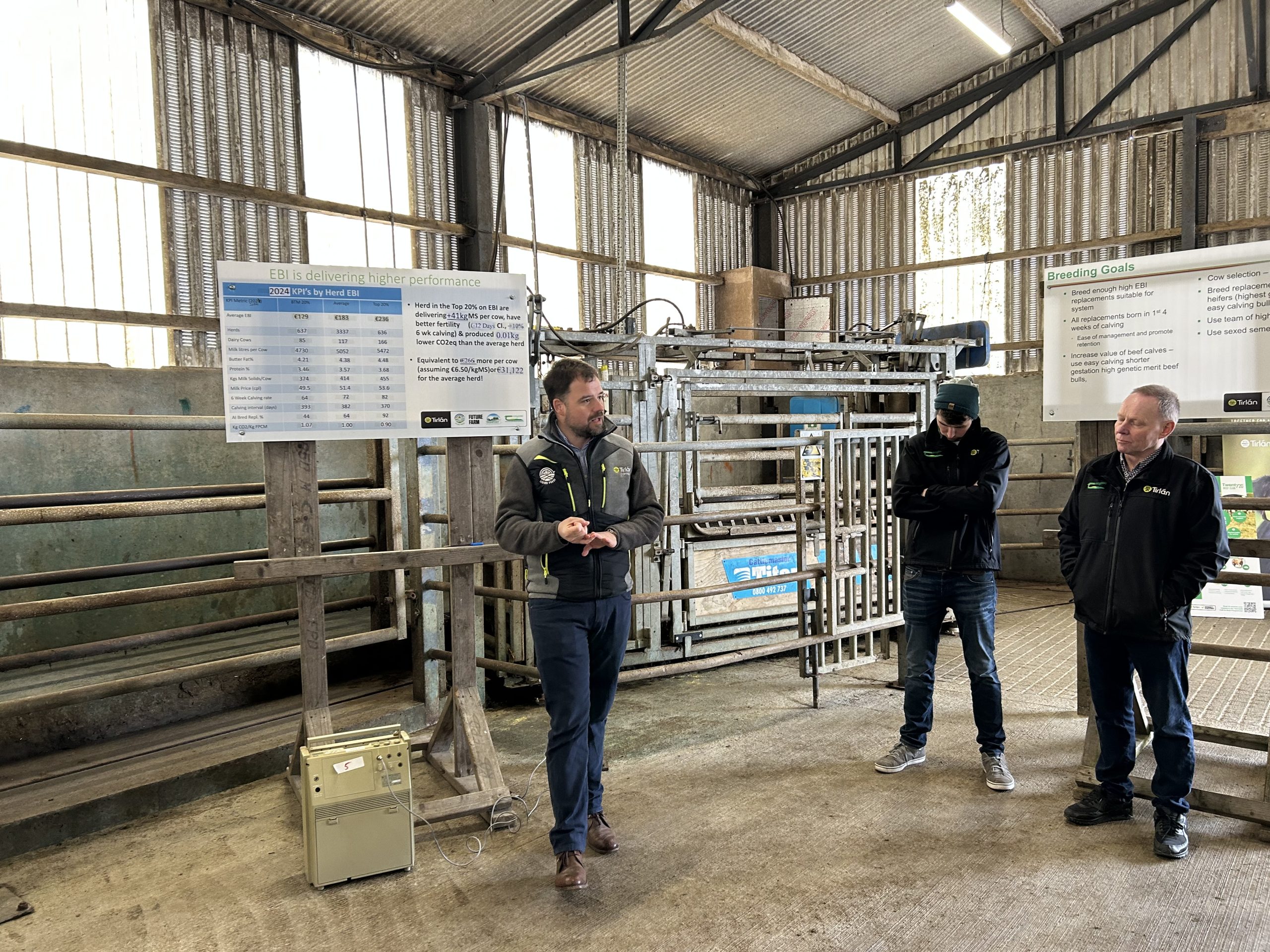 Veterinary advisor at Tirlan, Joris Sommers talking at the breeding event