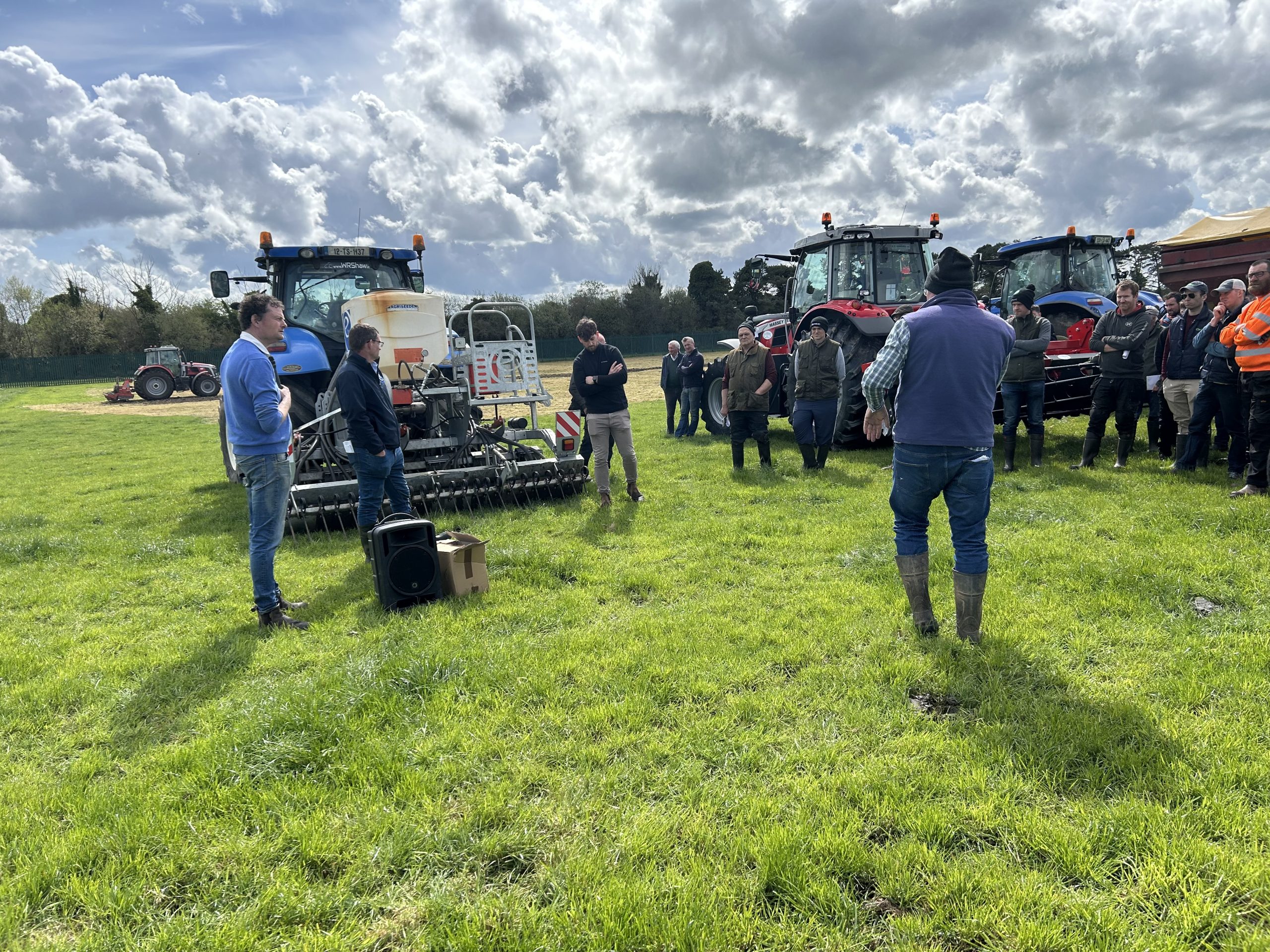 The different methods of reseeding being discussed at the Teagasc reseeding event