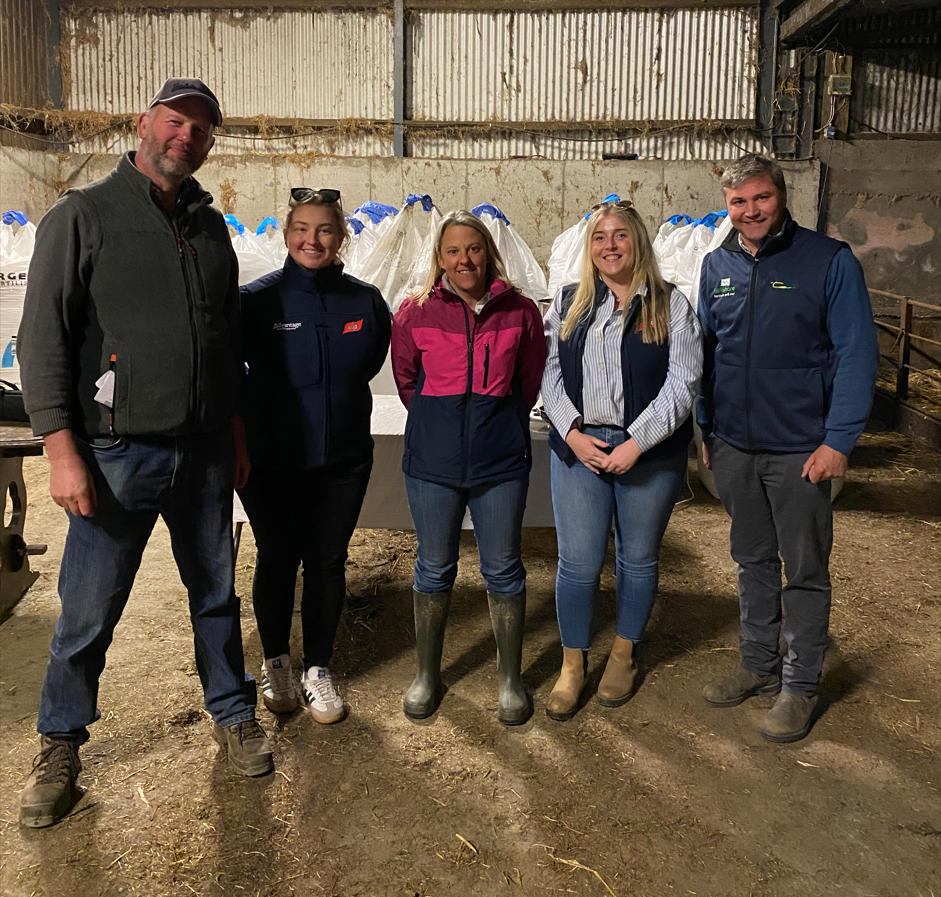(l-r) John Pringle, host farmer; Eleanor Cummins, ABP Slaney; Martina Harrington, Teagasc Future Beef Programme manager; Aideen Bates, Advantage Beef Programme farm liaison officer; and Peter Lawrence, Teagasc drystock advisor