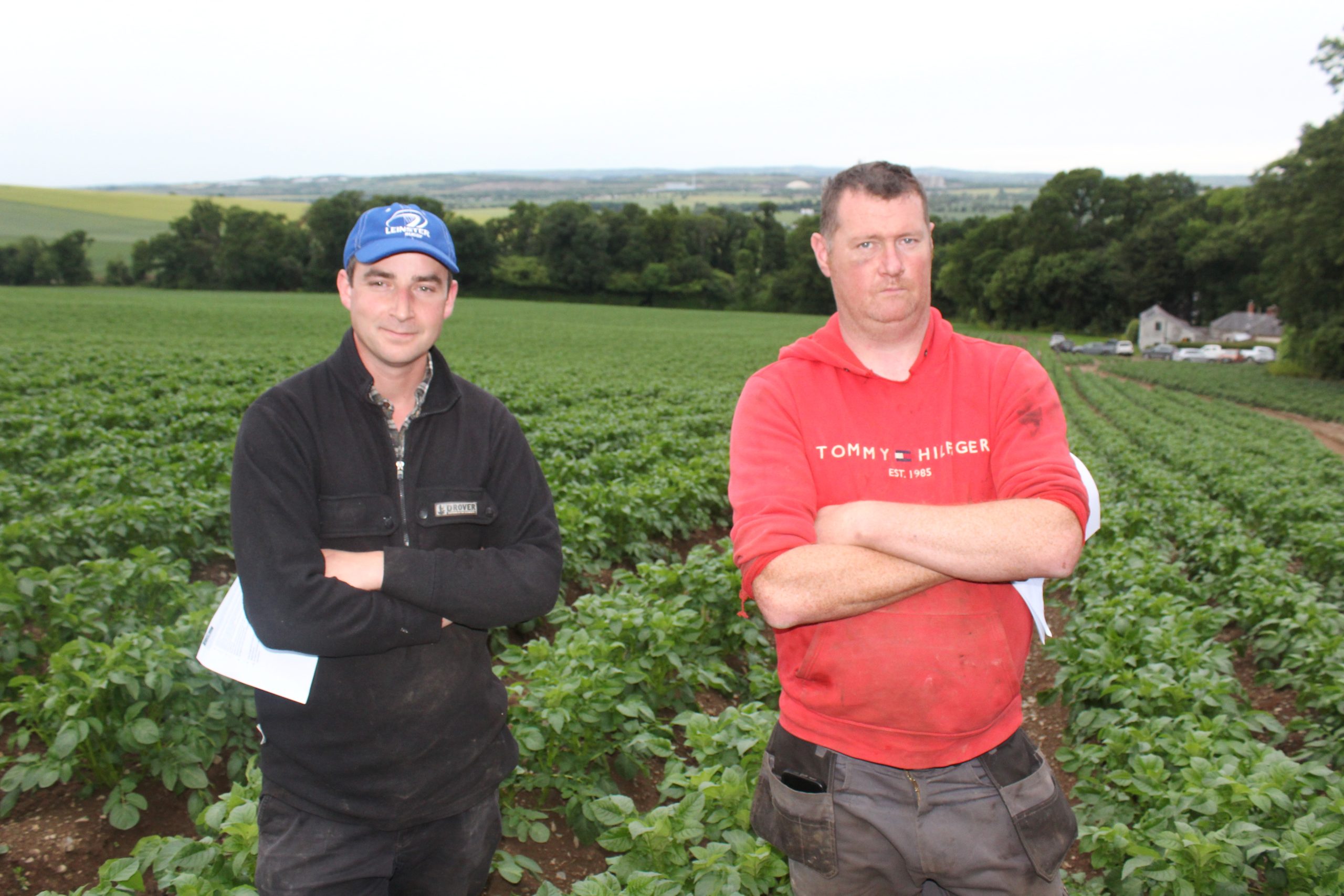Chatting at the Teagasc potato farm walk, (l-r): Daniel Williams and Rory Young, both from Lobinstown in Co. Meath