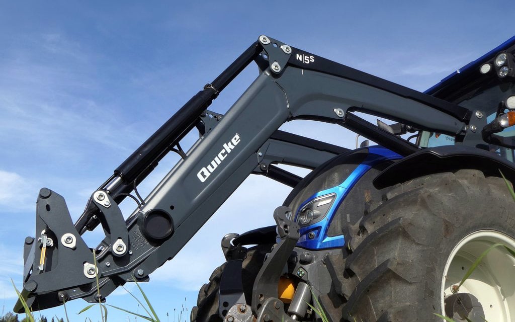 The new loader offers boom suspension for a cushioned ride
