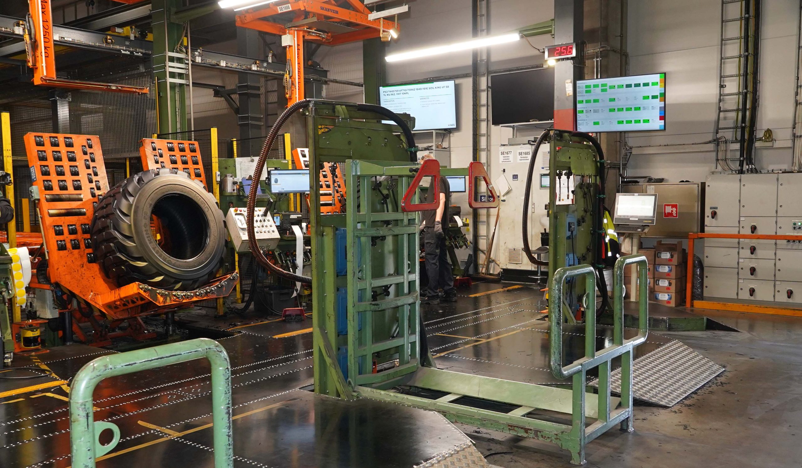 Tyres undergo a final inspection before being released from the factory