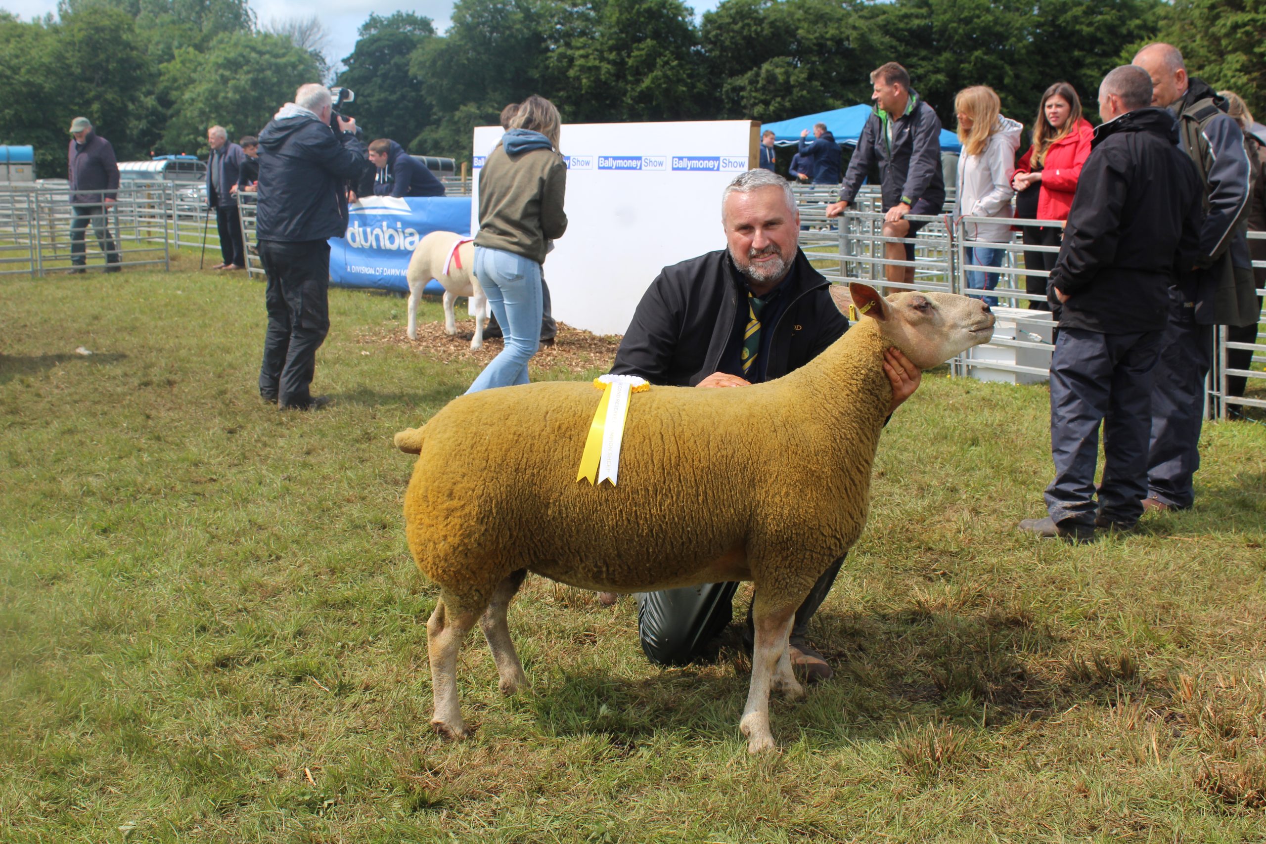James Houston, from Randalstown in Co. Antrim with the Reserve Inter-Breed Sheep Champion at Ballymoney Show 2025
