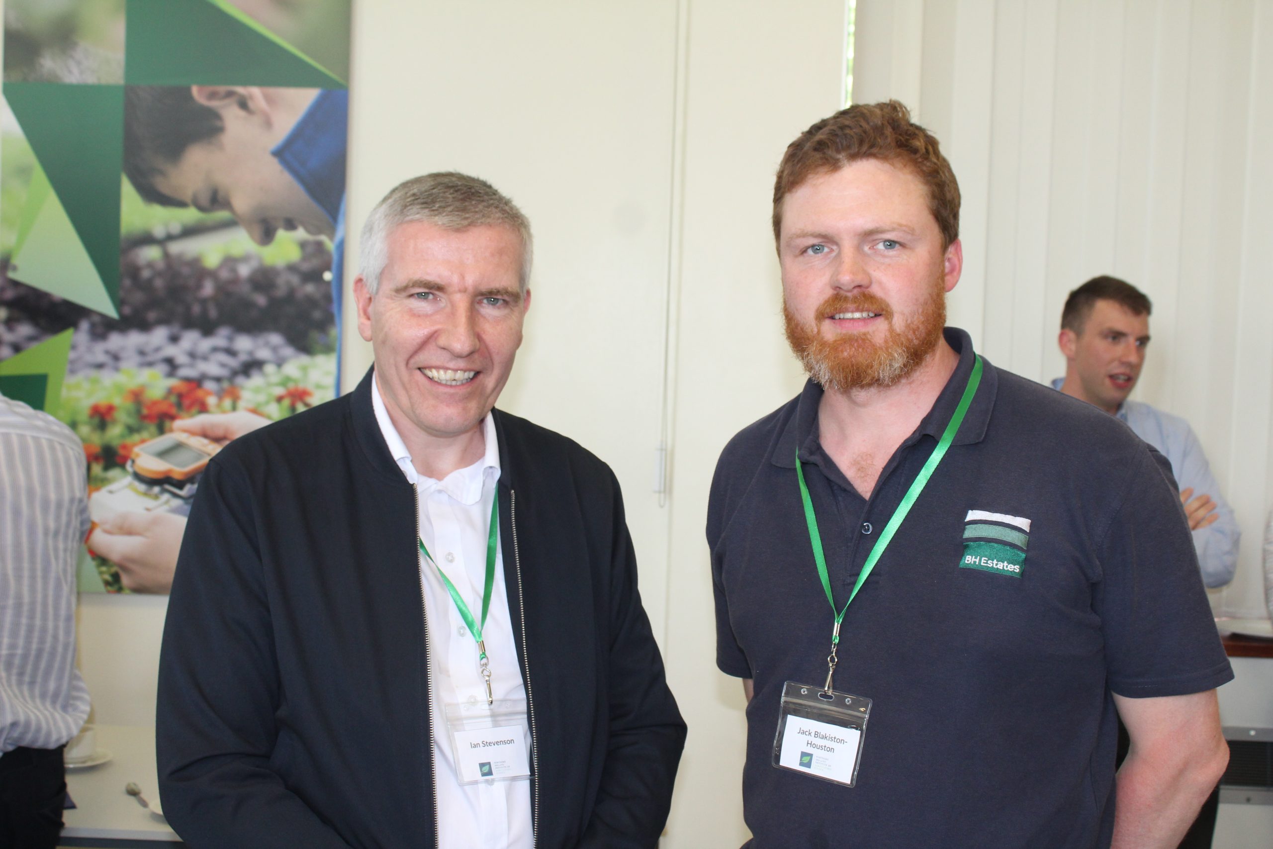 Chatting at the NIIAS conference, (l to r) Ian Stevenson, Dairy Council for Northern Ireland; and Dick Blakiston Houston, BlakistonHouston Estates