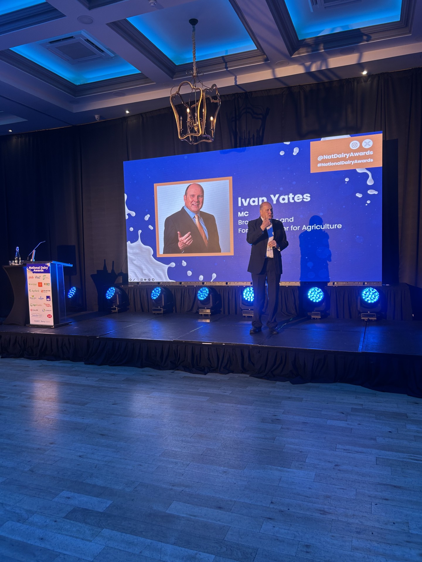 MC on the night, Ivan Yates spoke about how "dairy is back in the good times"