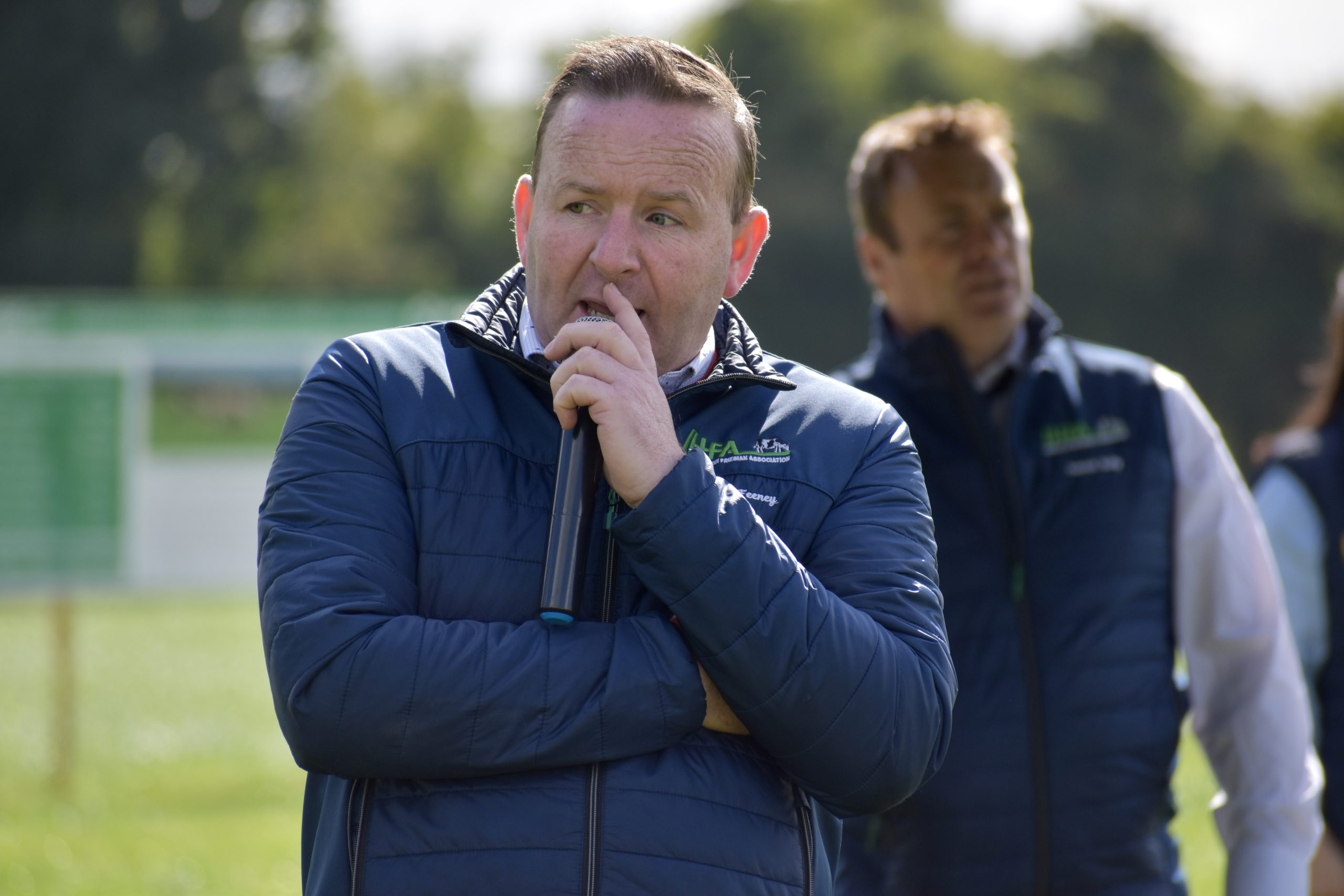 IHFA CE Laurence Feeney addresses crowds at last year's Focus Farm Walk